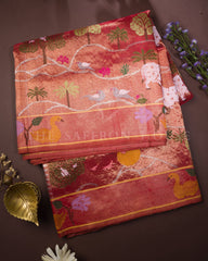 Bespoke Pichwai-Inspired Pure Zari Kota Saree with Vrindavan Nandi Motifs