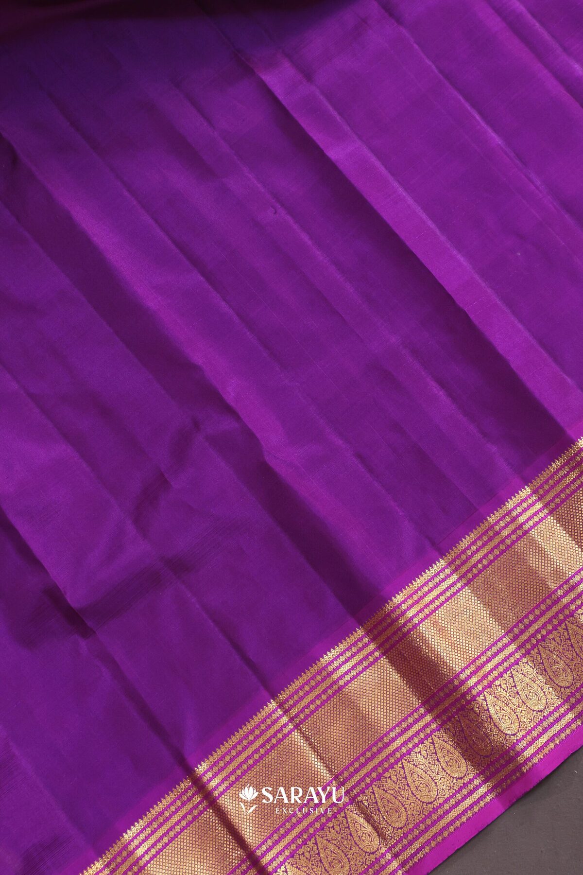 Rose Gold Purple Kora Kanjivaram Silk Saree Zari – The Saffron House