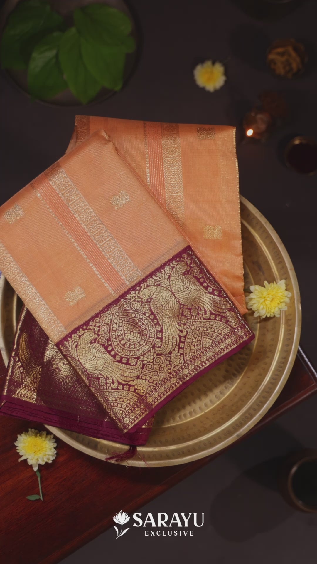 Kora Kanjivaram Silk Saree Yellow Magenta Gold Zari – The Saffron House