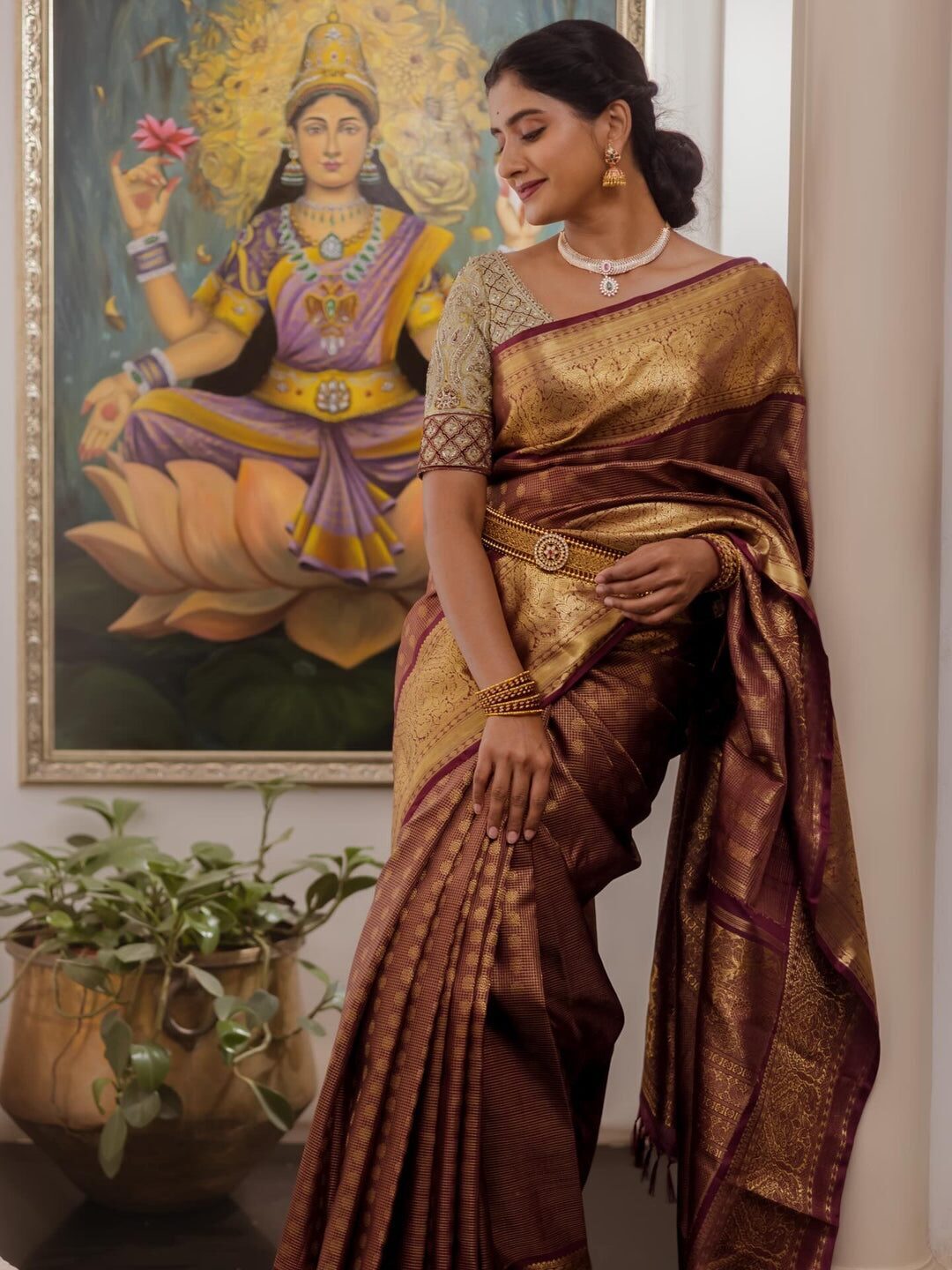 Vairaoosi Pure Zari Kanjivaram Silk Saree – The Saffron House