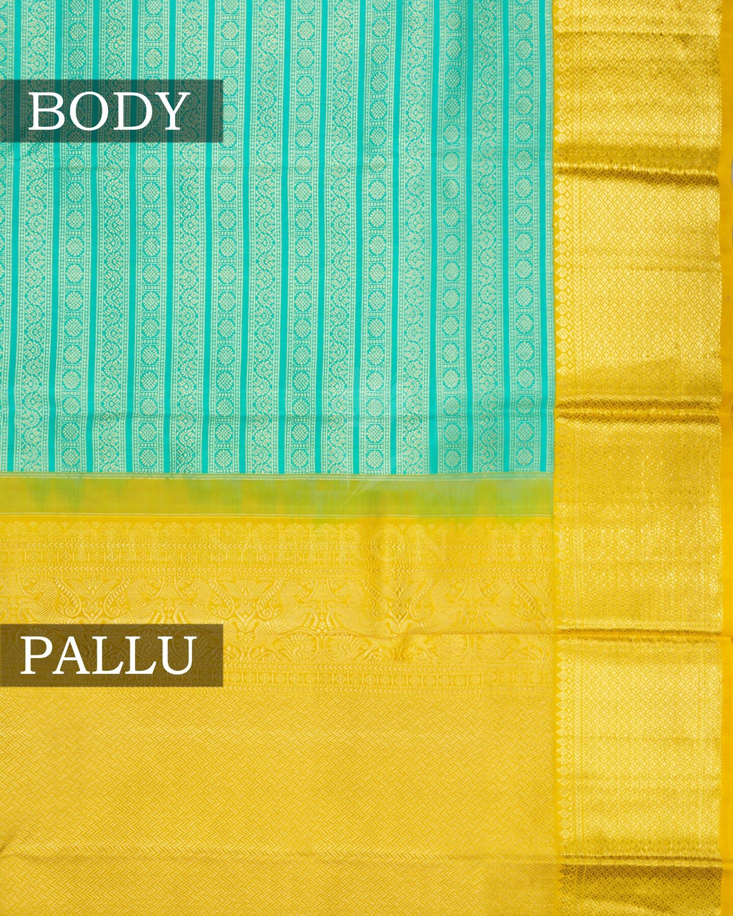 Mustard Gold Brocade Kanjivaram Silk Saree – The Saffron House