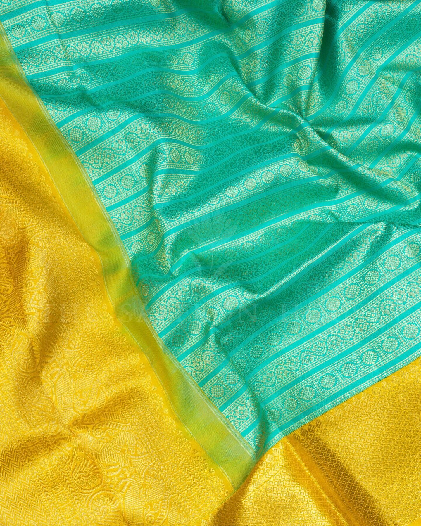 Mustard Gold Brocade Kanjivaram Silk Saree – The Saffron House