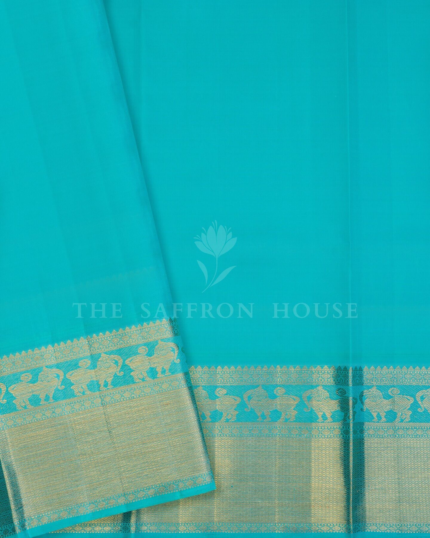 Blush Rose And Turquoise Korvai Kanjivaram Silk Saree – The Saffron House