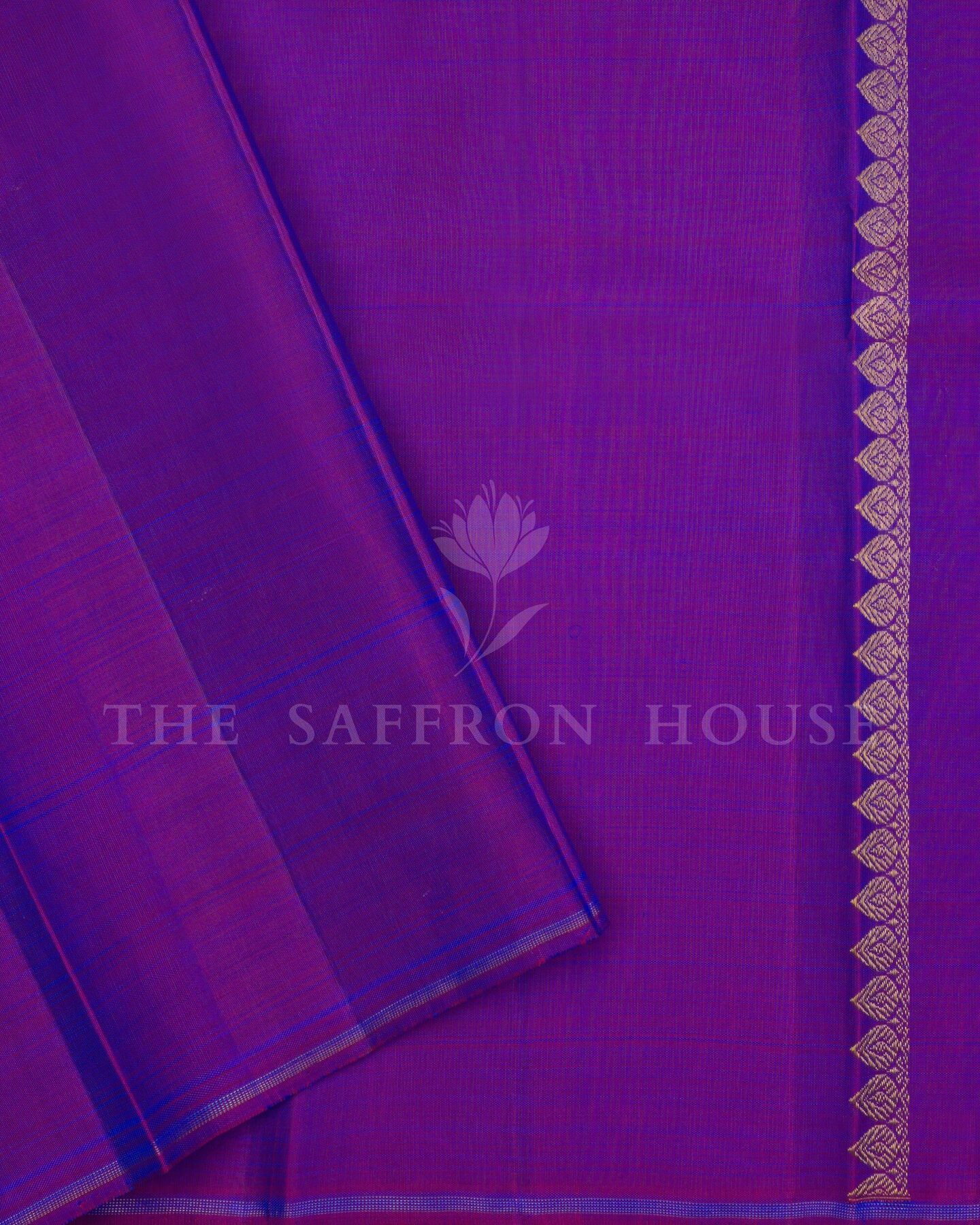 Blush Rose And Violet Kanjivaram Silk Saree – The Saffron House