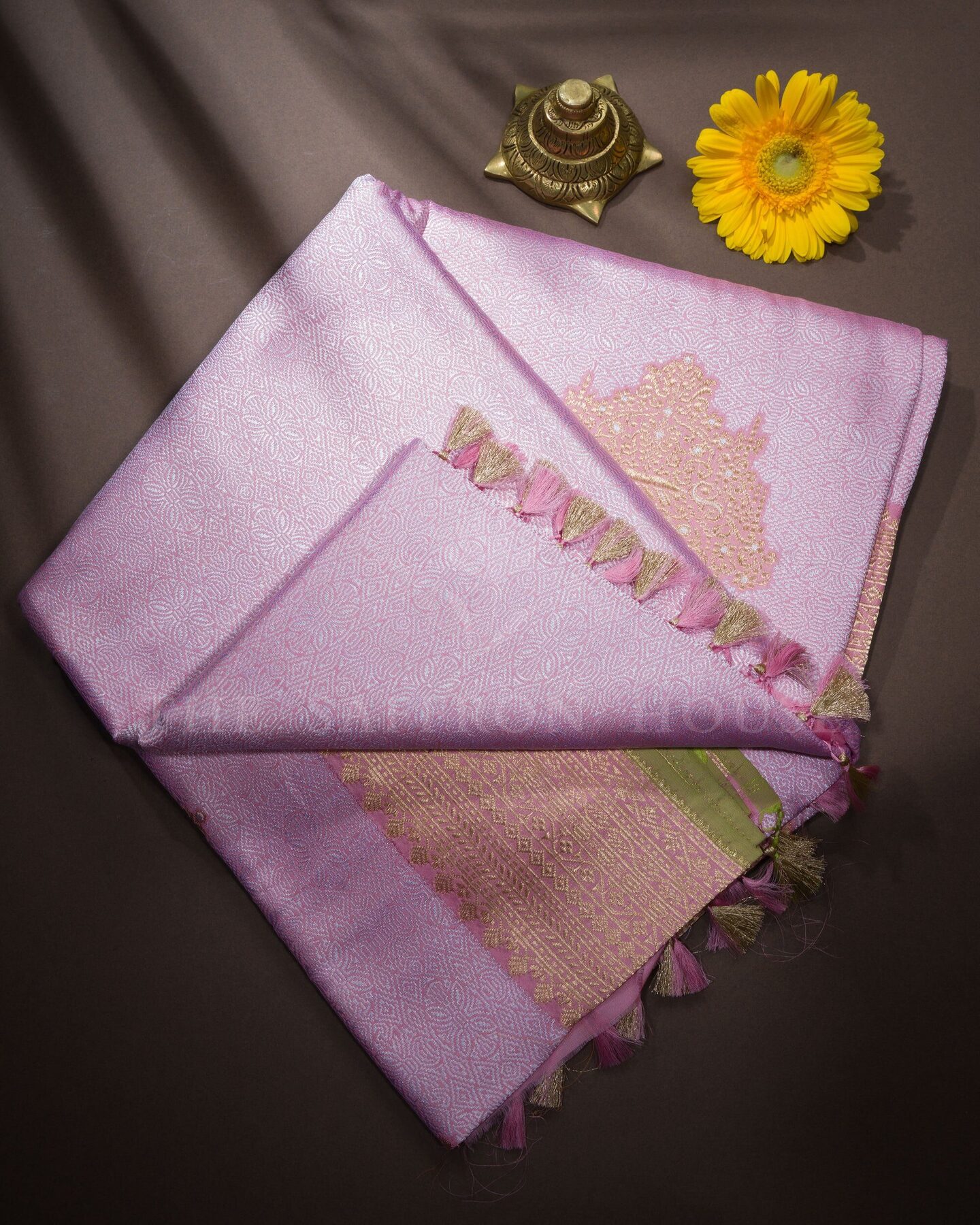 Blush Rose Banarasi Silk Saree – The Saffron House