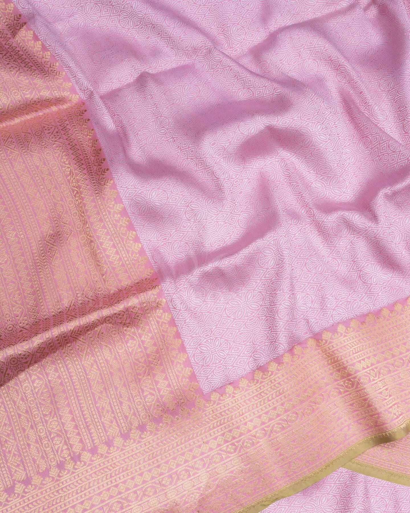 Blush Rose Banarasi Silk Saree – The Saffron House