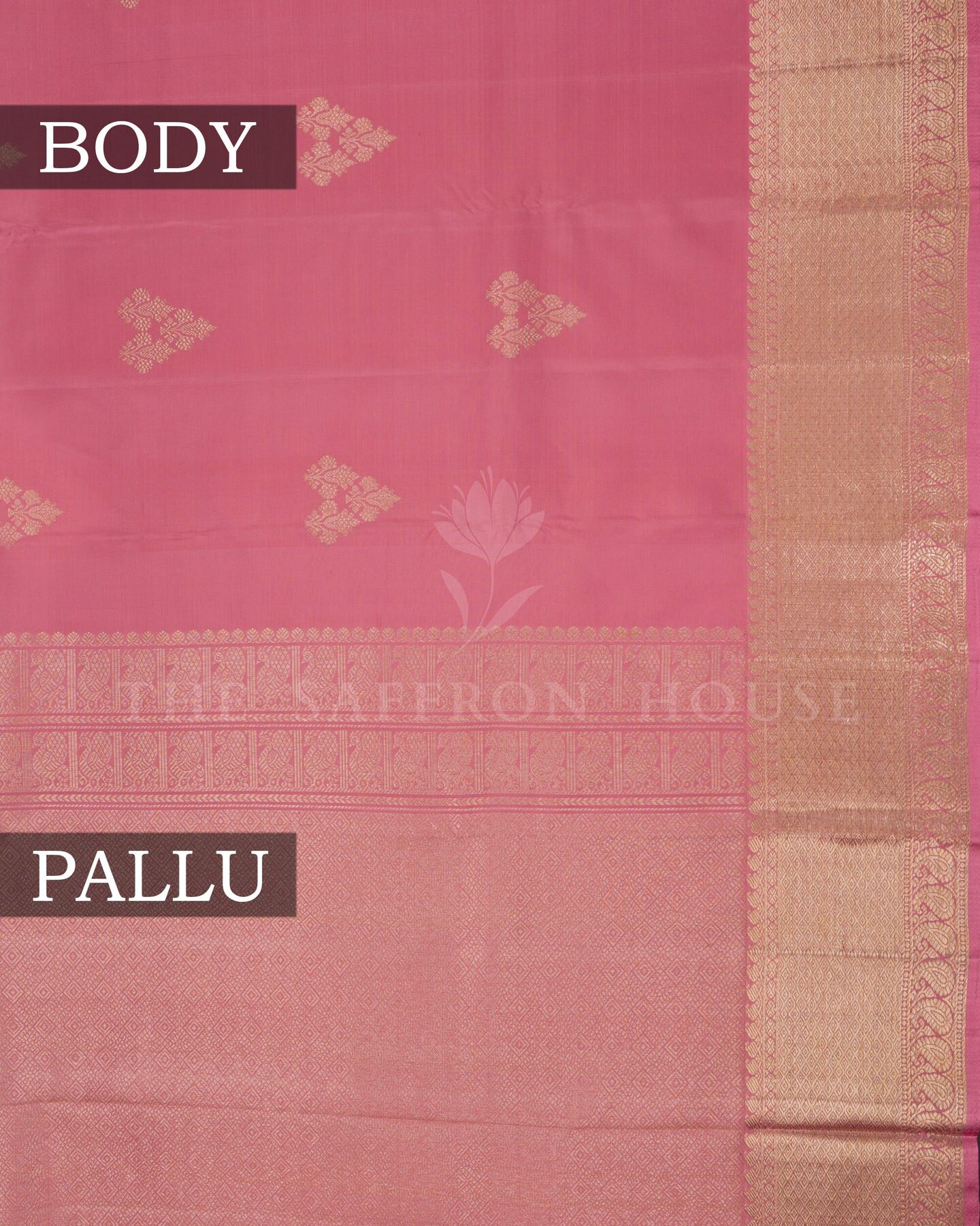 Blush Rose Kanjivaram Silk Saree – The Saffron House