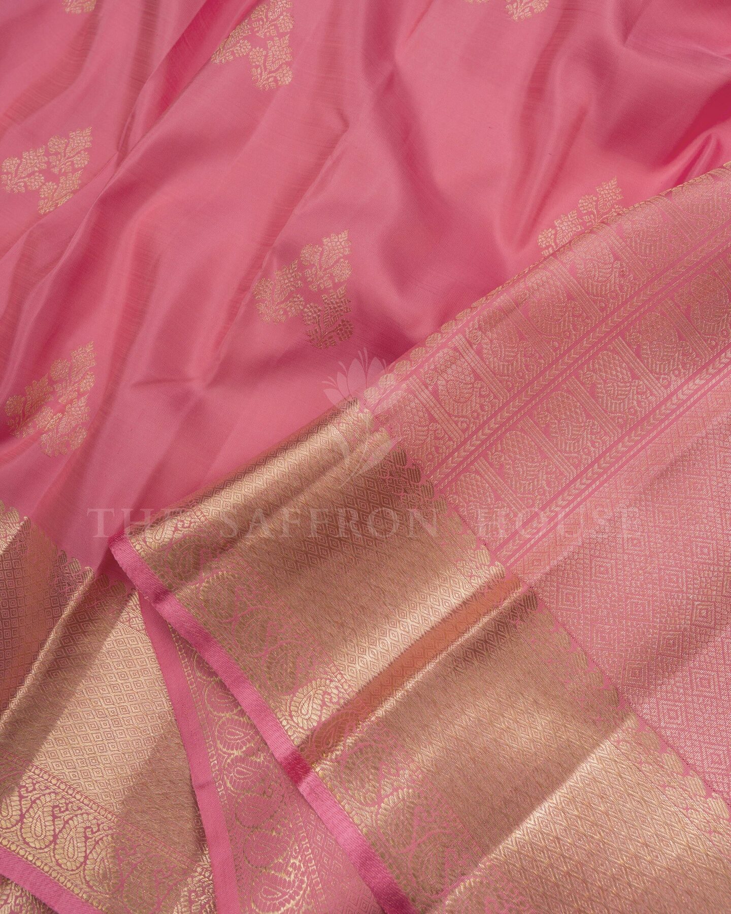 Blush Rose Kanjivaram Silk Saree – The Saffron House
