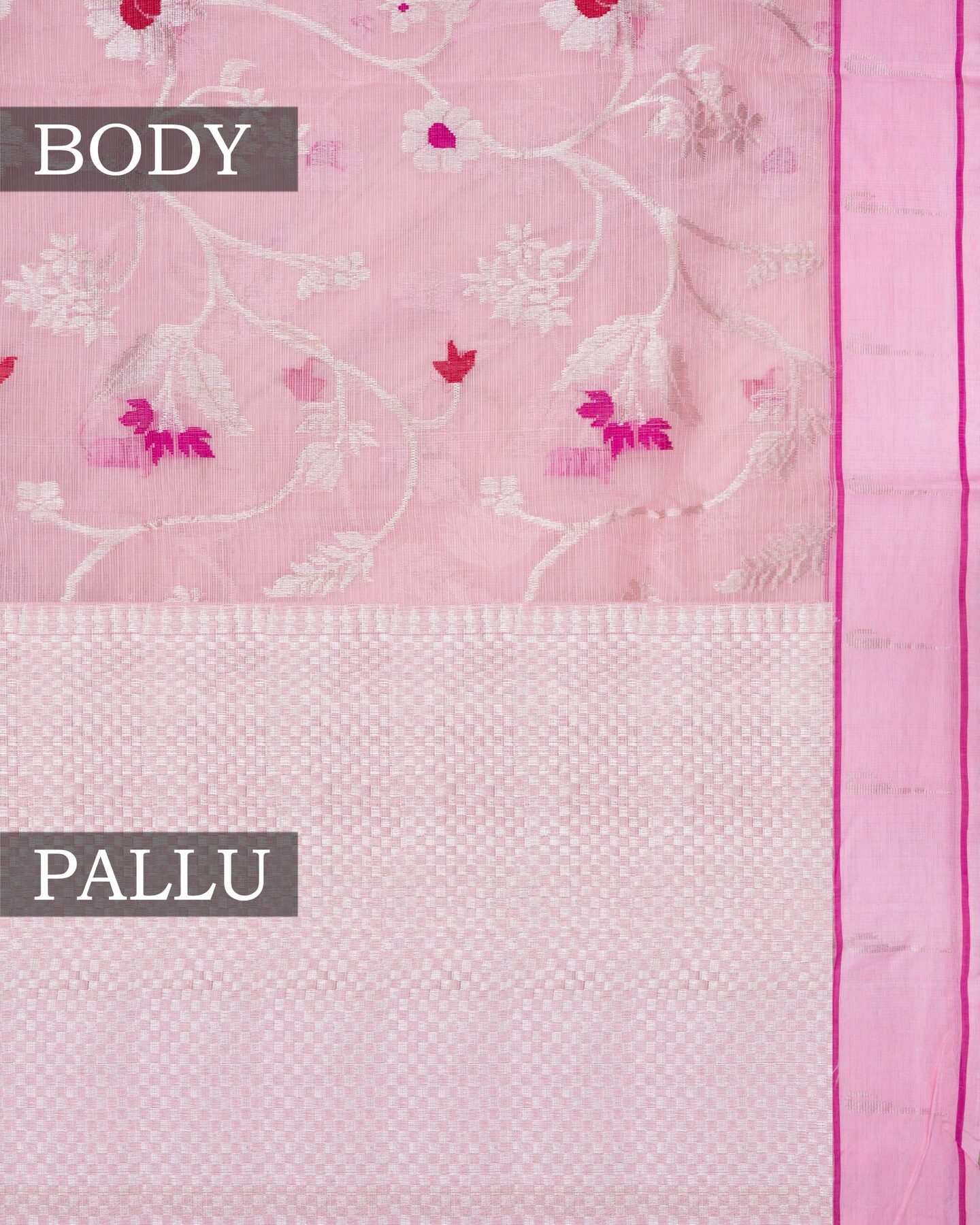 Blush Rose Pure Zari Kota Silk Saree – The Saffron House