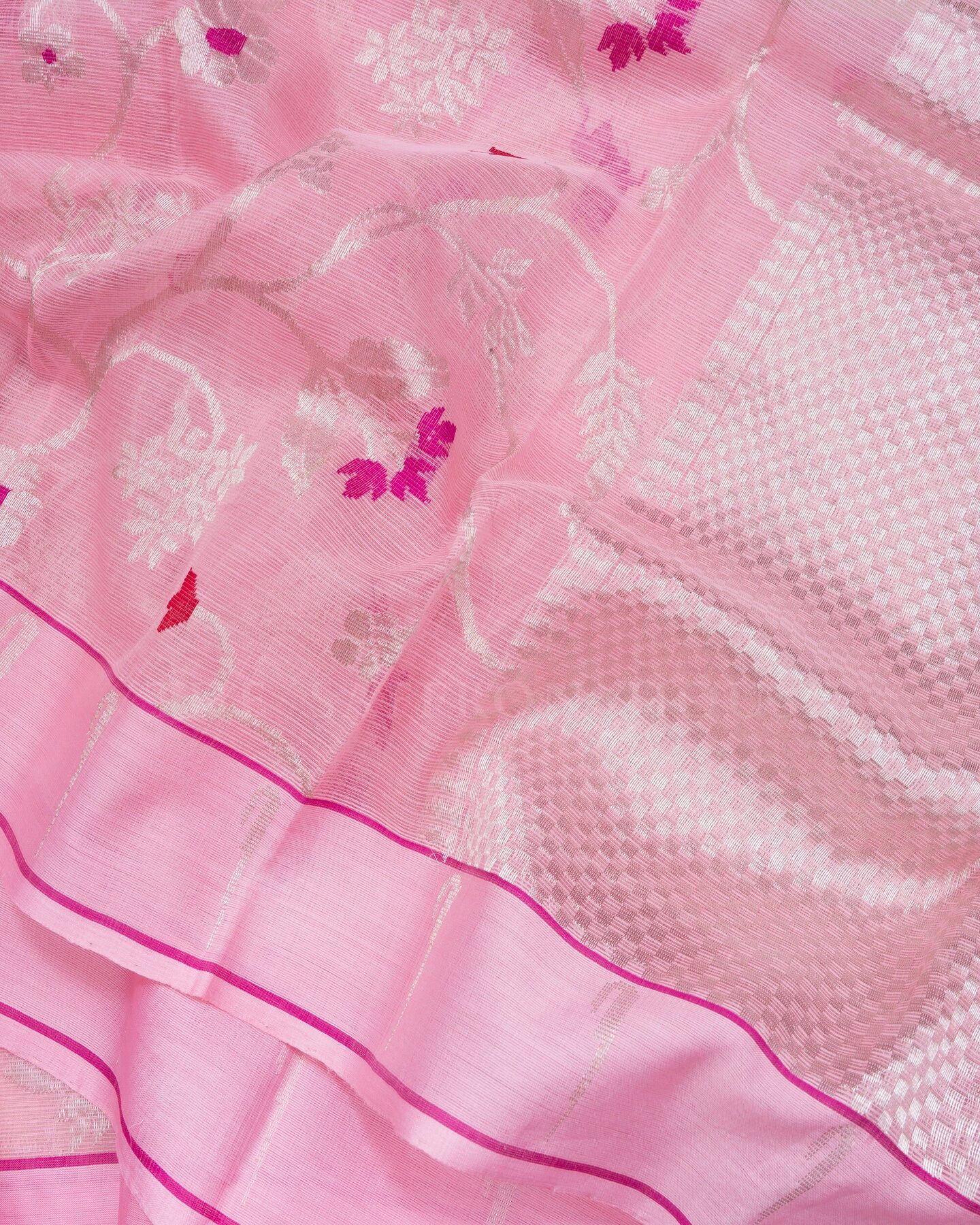 Blush Rose Pure Zari Kota Silk Saree – The Saffron House