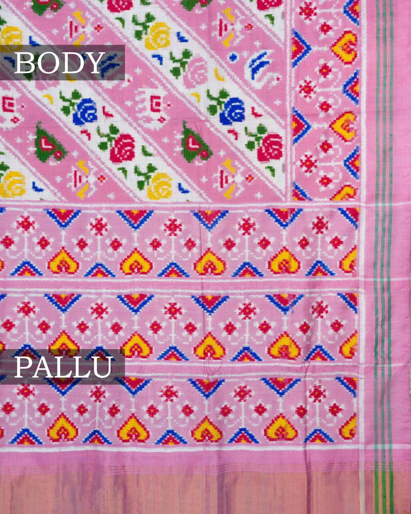 Blush Rose Handwoven Patola Saree – The Saffron House