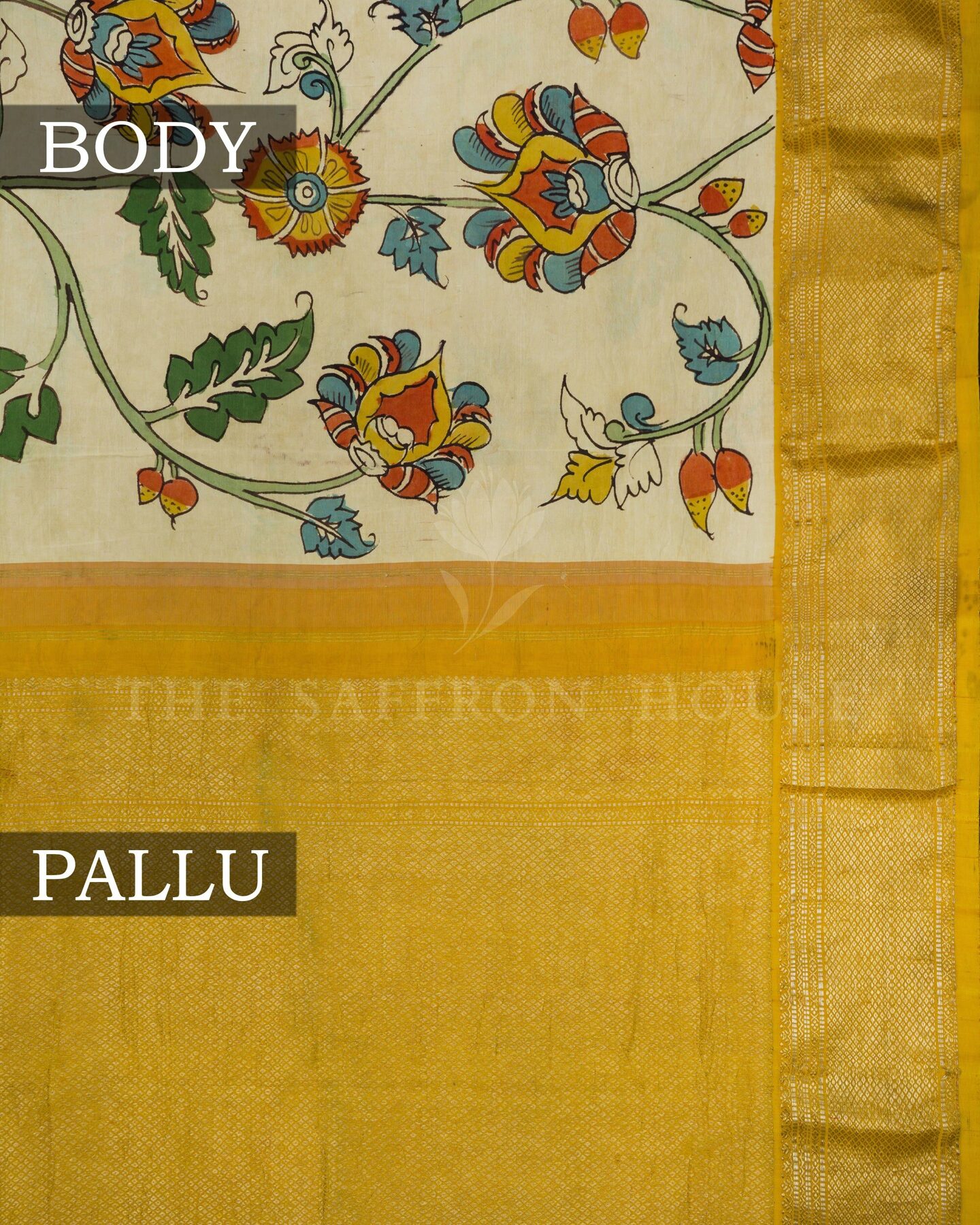 Sand Beige And Mustard Gold Brocade Kanjivaram Silk Saree – The Saffron House