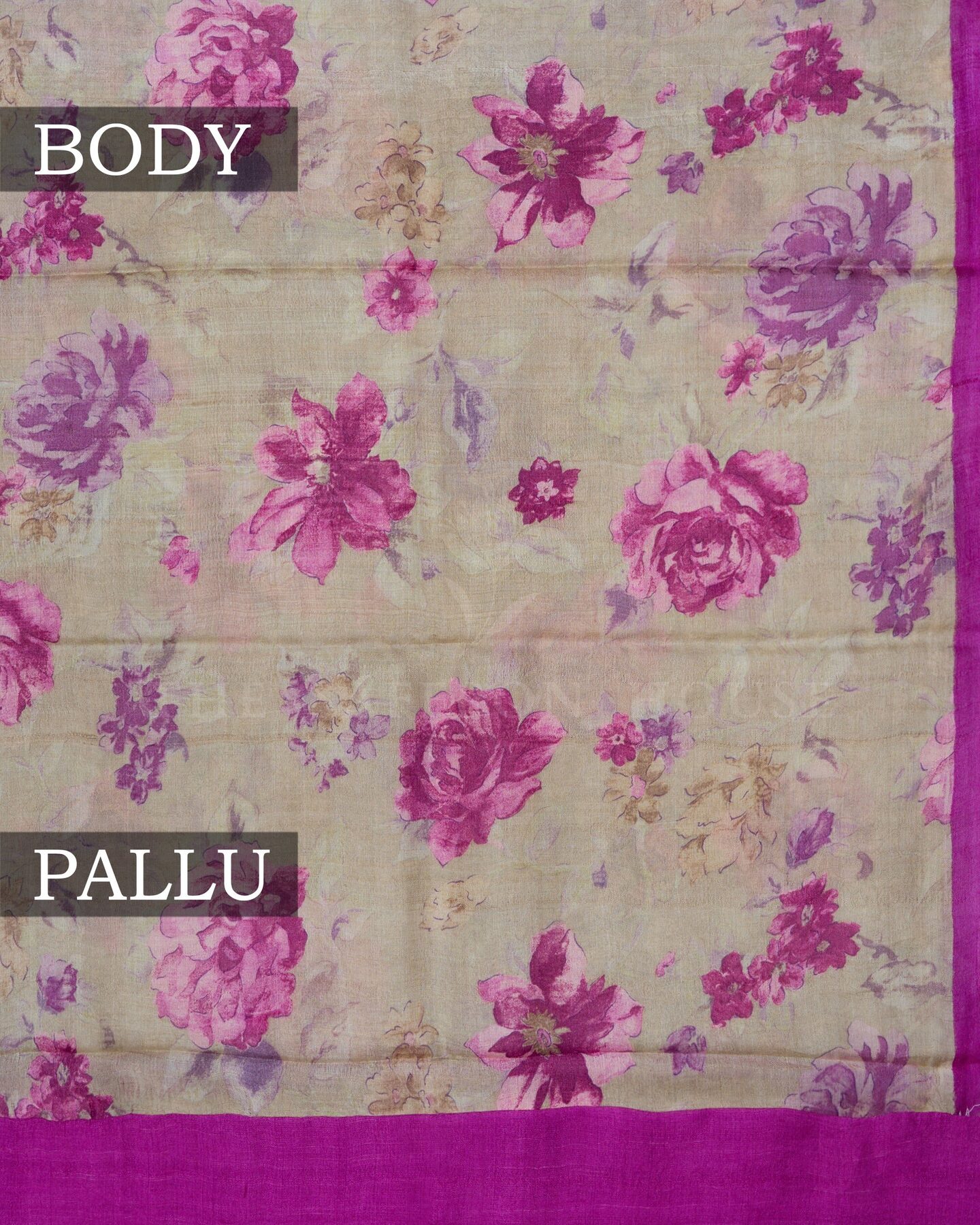 Sand Beige Tussar Silk Saree – The Saffron House