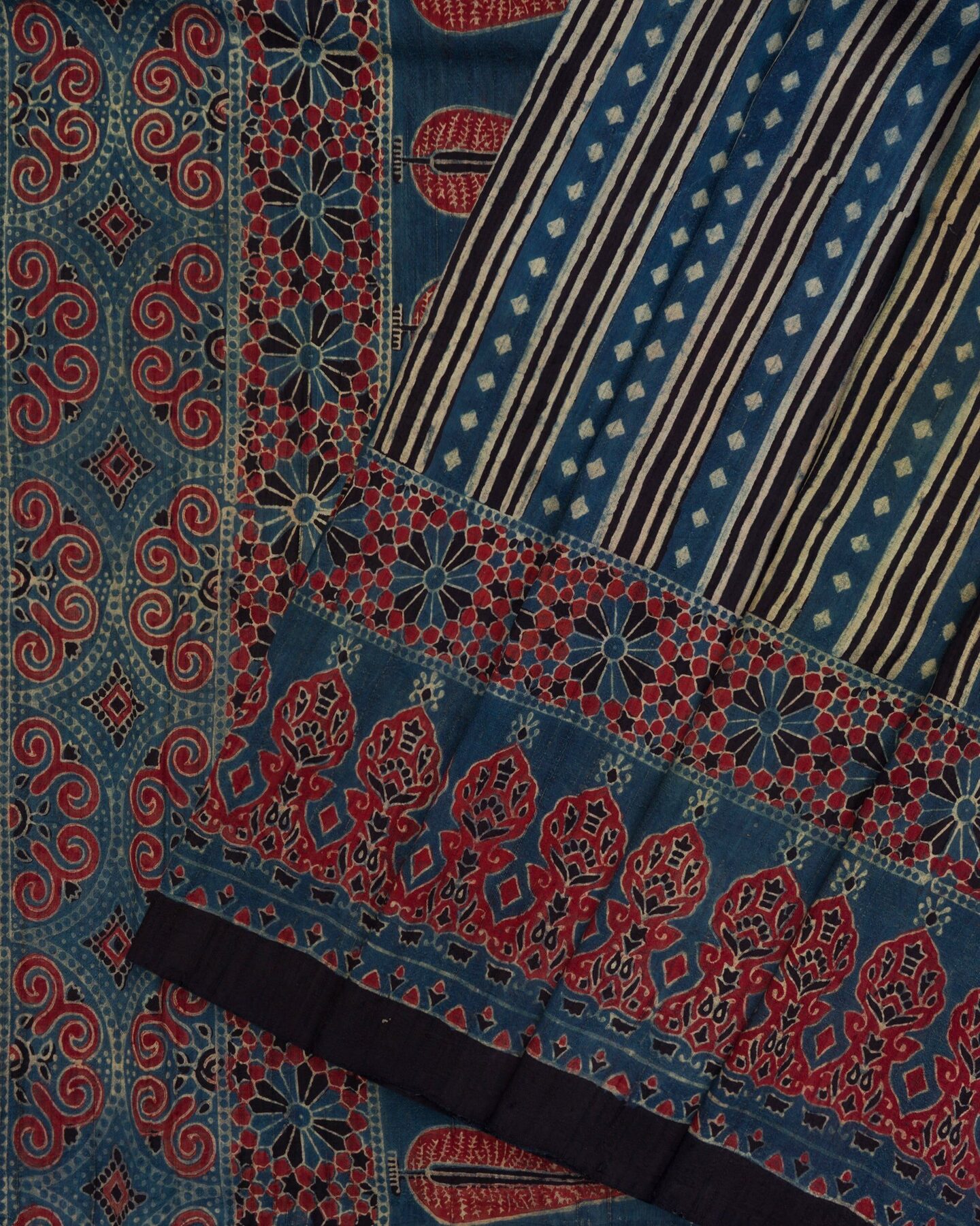 Blue Tussar Silk Saree – The Saffron House