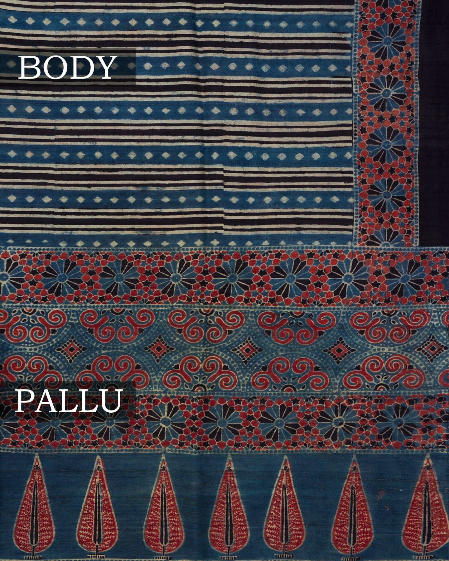 Blue Tussar Silk Saree – The Saffron House