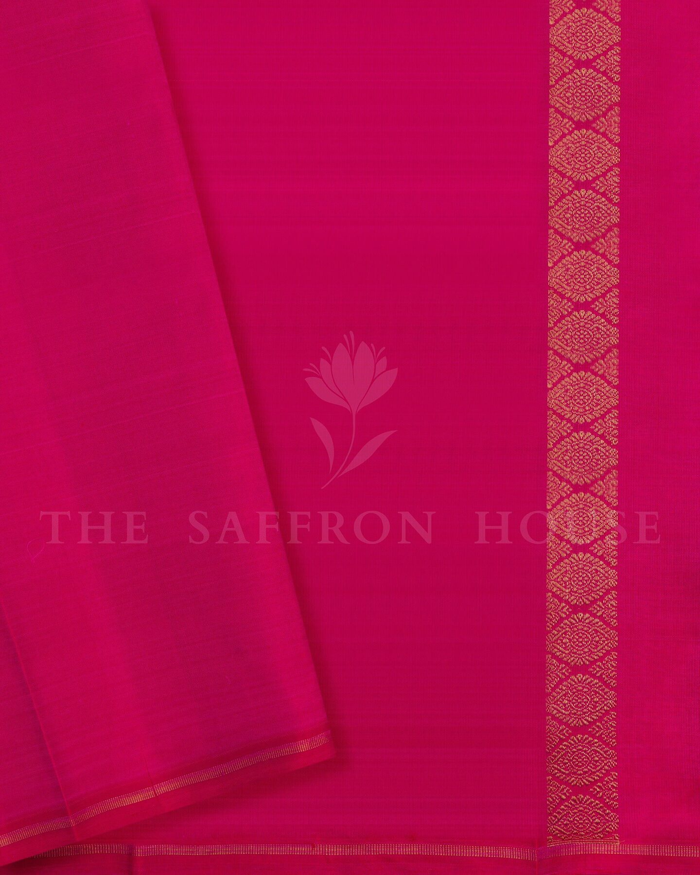 Bottle Green And Rani Pink Brocade Kanjivaram Silk Saree – The Saffron House