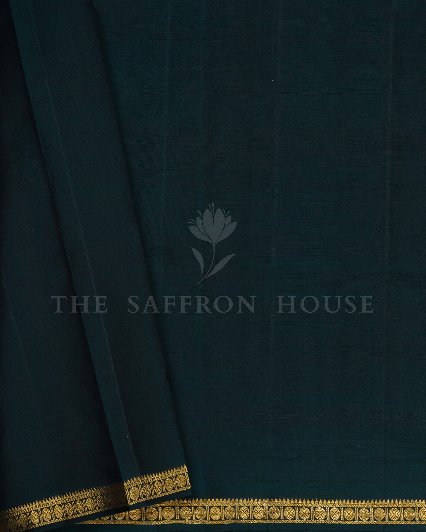 Bottle Green Kattam Kanjivaram Silk Saree – The Saffron House