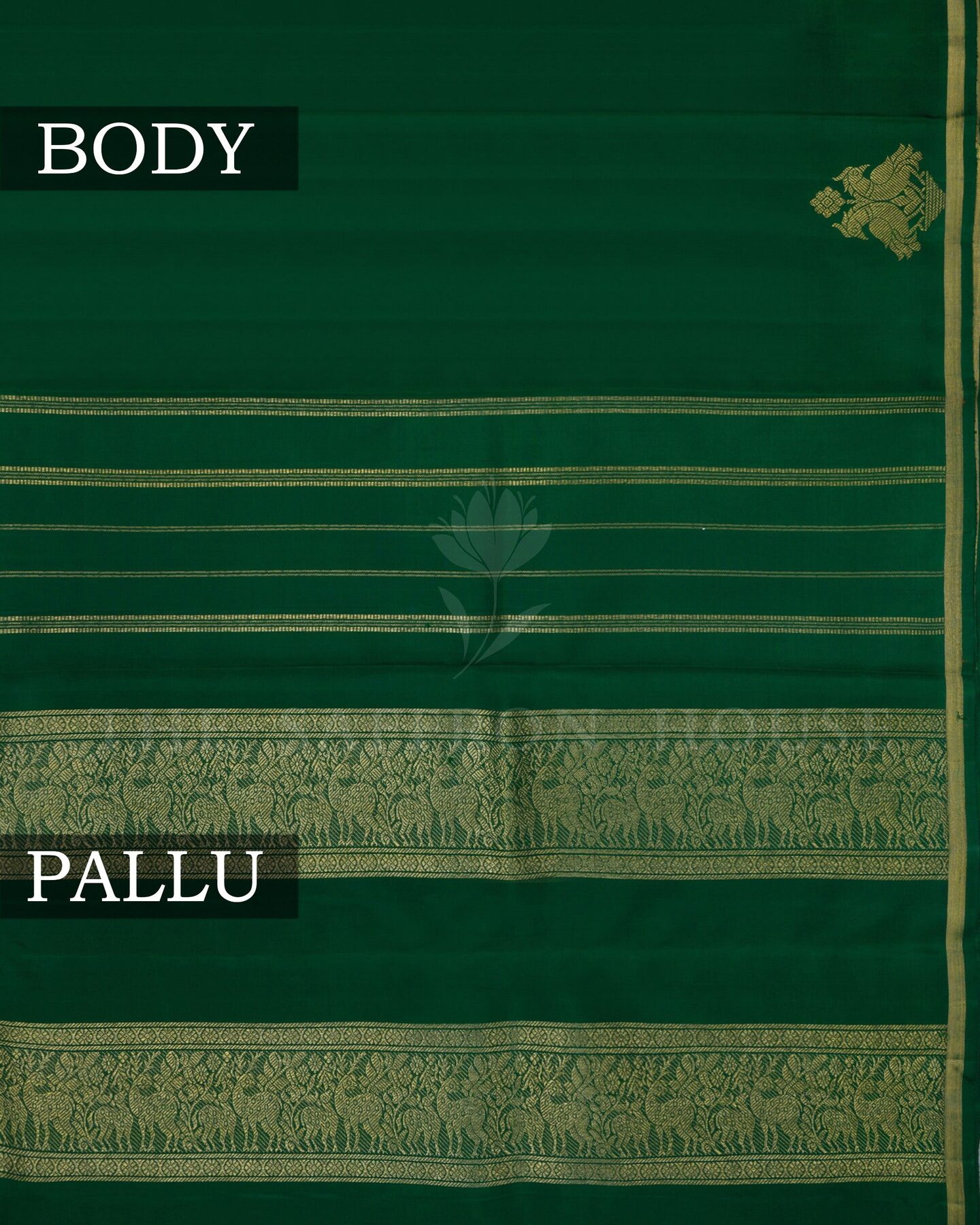Bottle Green Kanjivaram Silk Saree – The Saffron House