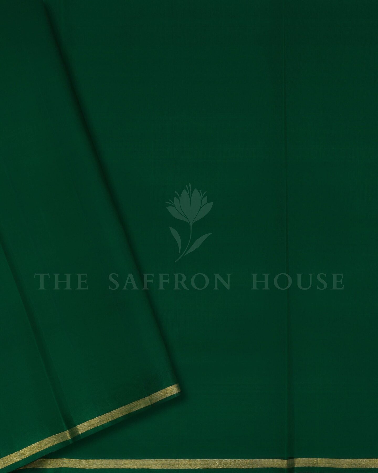 Bottle Green Kanjivaram Silk Saree – The Saffron House