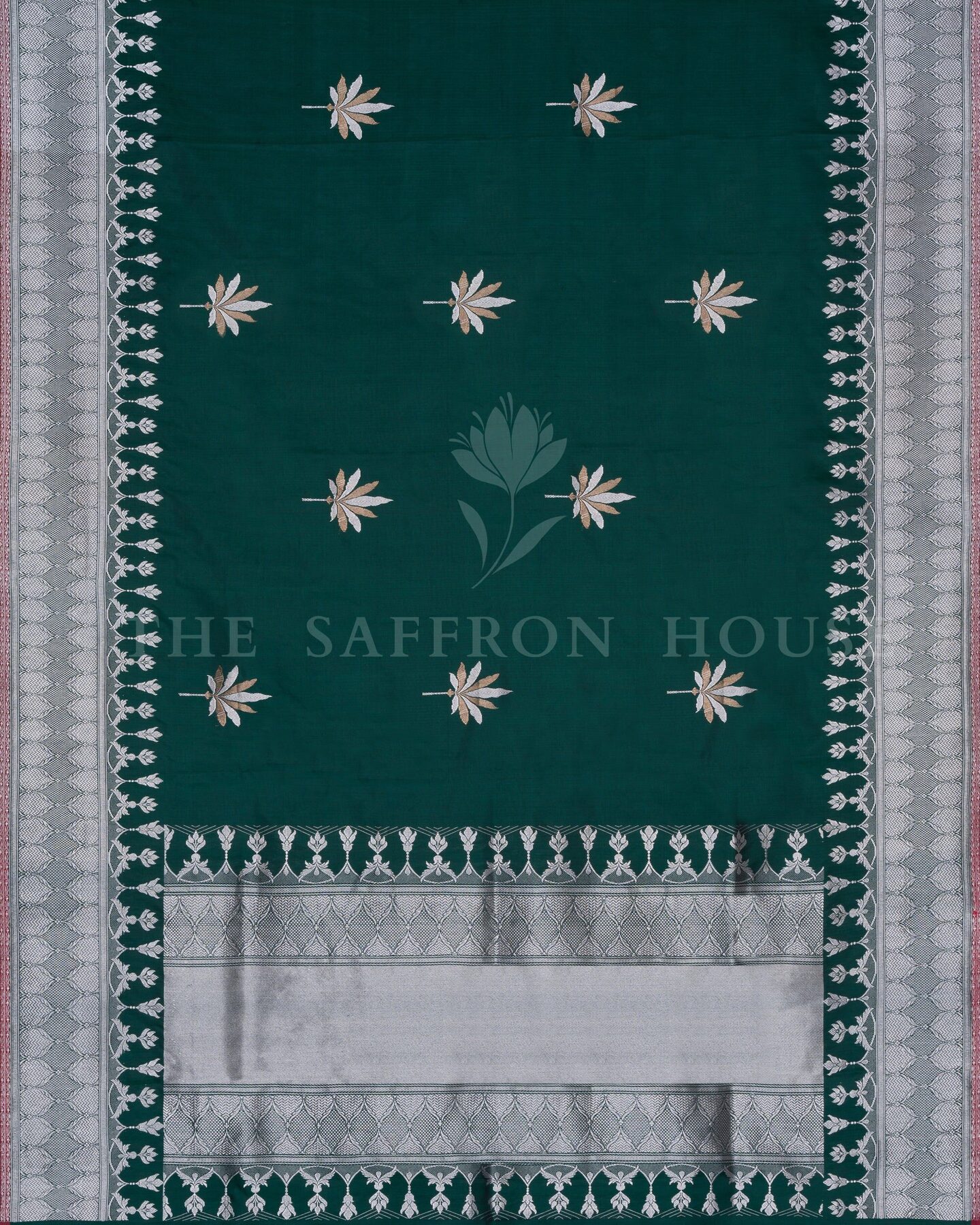 Green Katan Banarasi Silk Saree – The Saffron House