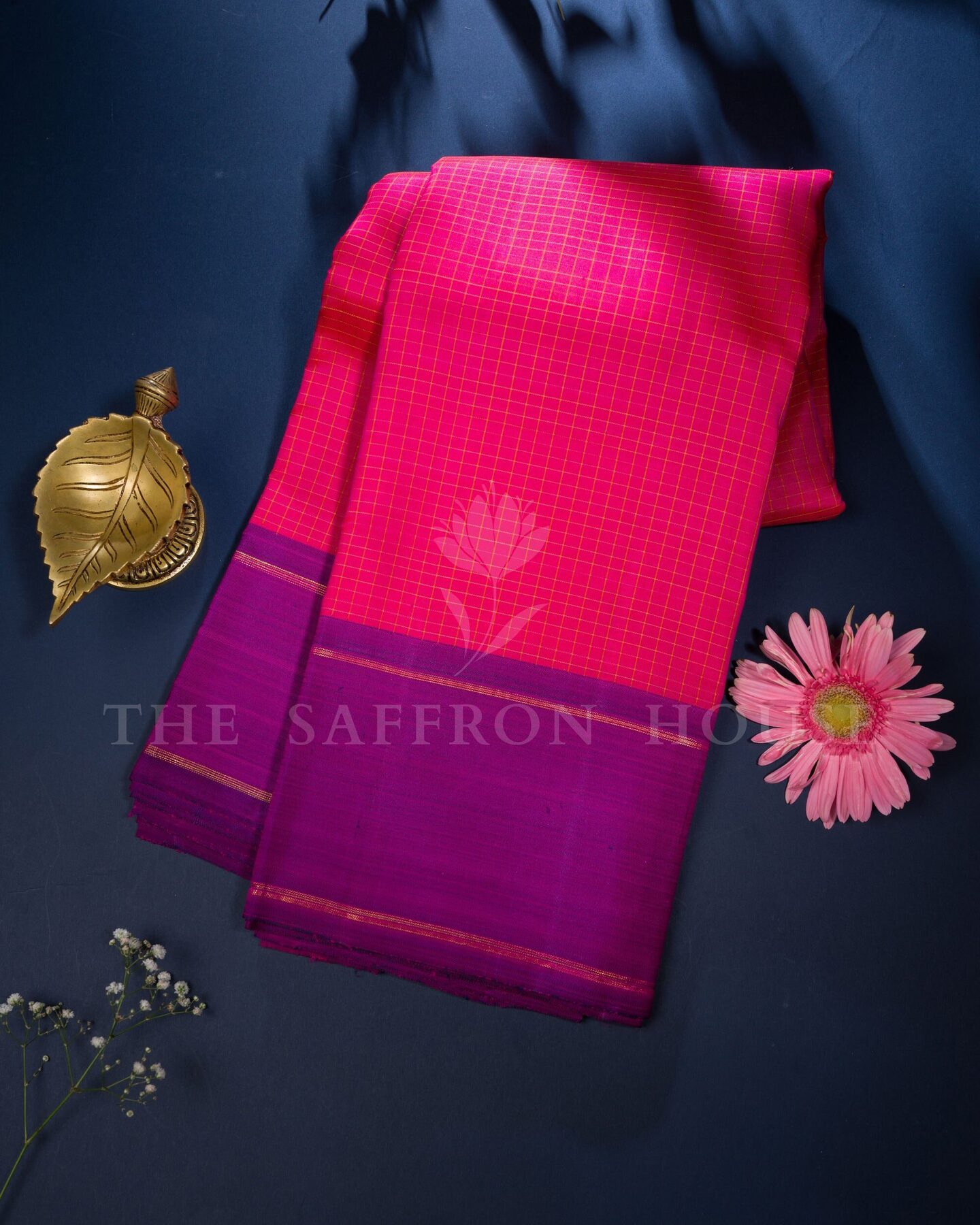 Purple And Magenta Kattam Kanjivaram Silk Saree – The Saffron House