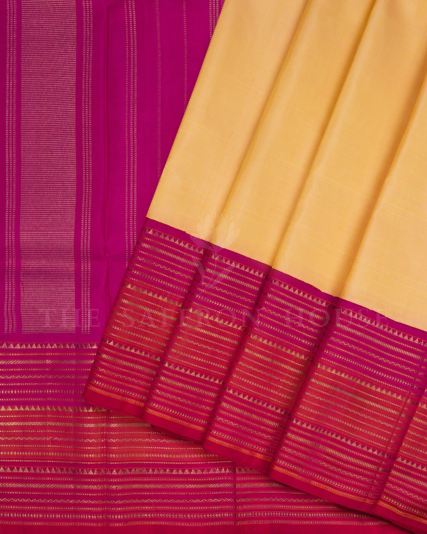 Magenta And Peach Kanjivaram Silk Saree – The Saffron House