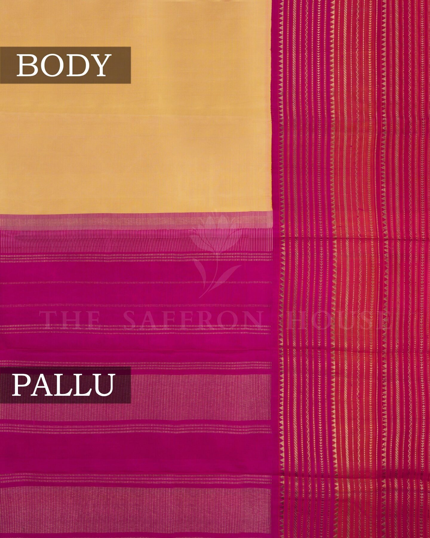 Magenta And Peach Kanjivaram Silk Saree – The Saffron House