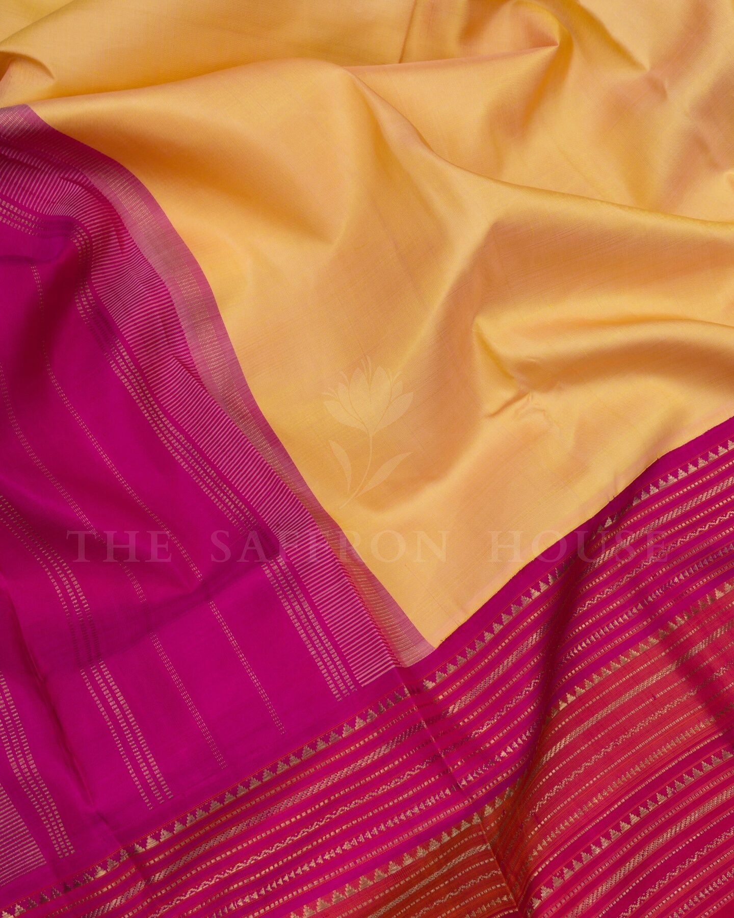 Magenta And Peach Kanjivaram Silk Saree – The Saffron House
