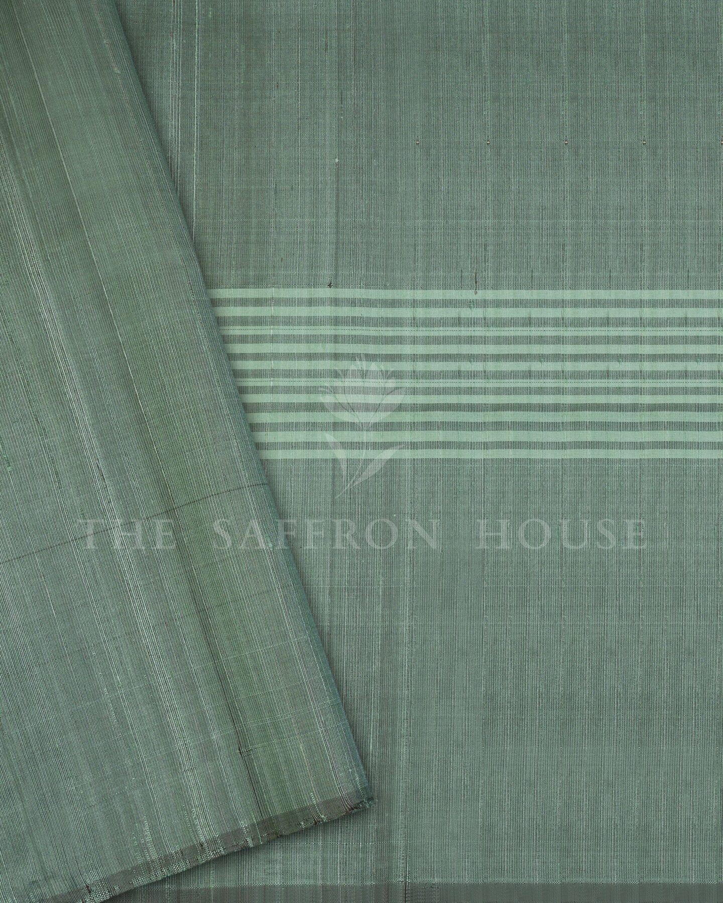 Onyx Black And Sea Green Eri Silk Saree – The Saffron House