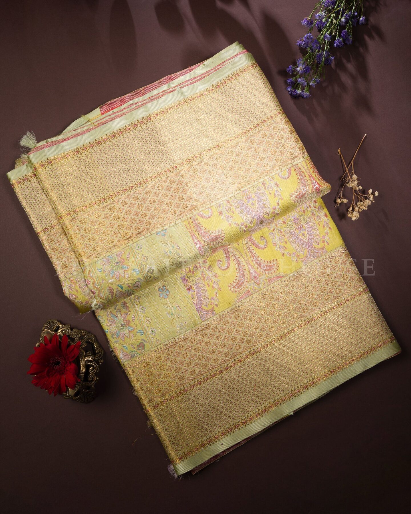 Yellow Kanjivaram Silk Saree
