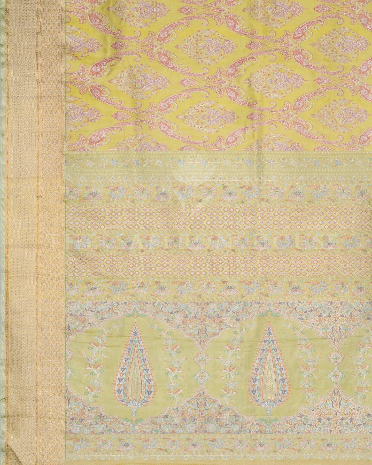 Yellow Kanjivaram Silk Saree – The Saffron House