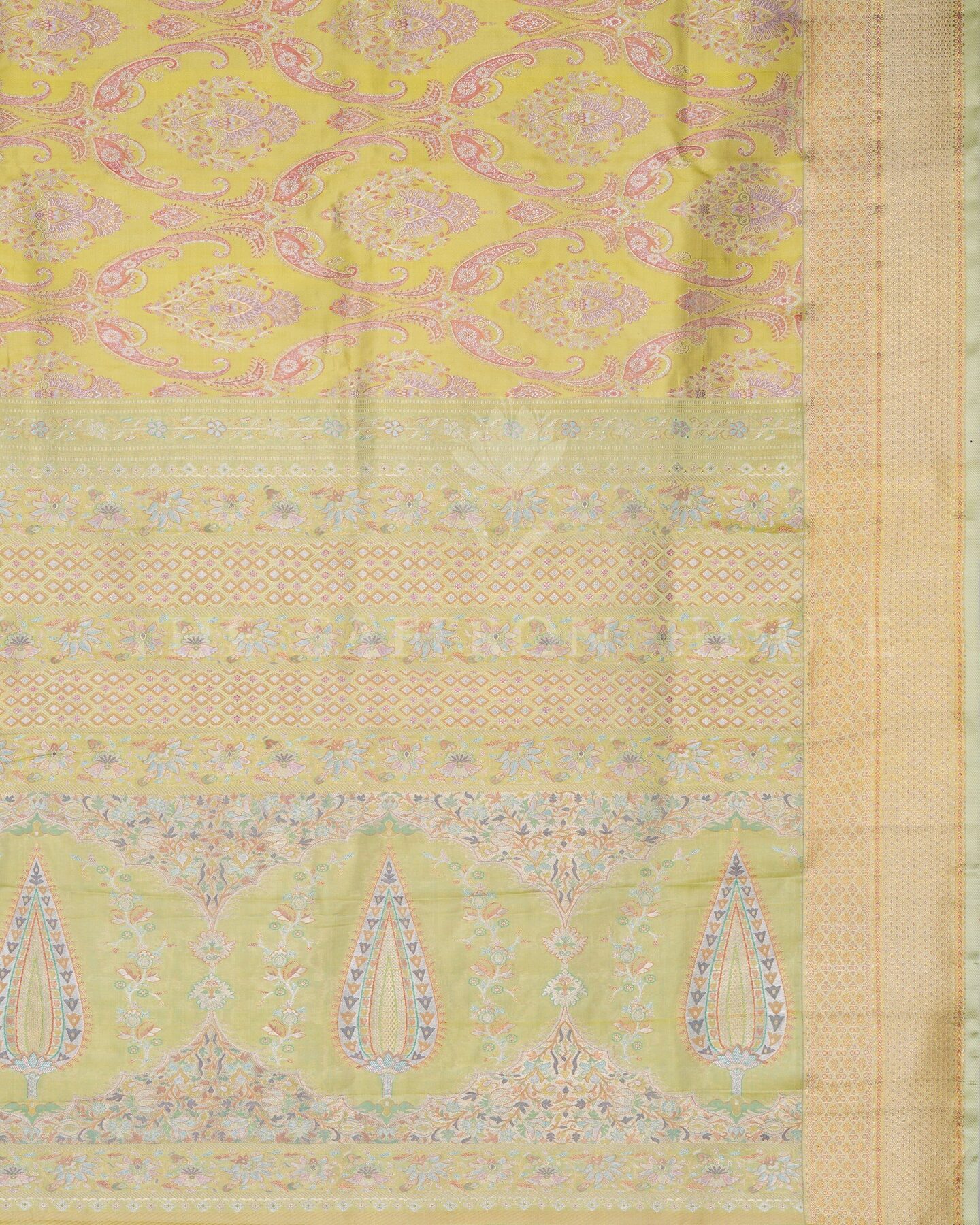Yellow Kanjivaram Silk Saree – The Saffron House