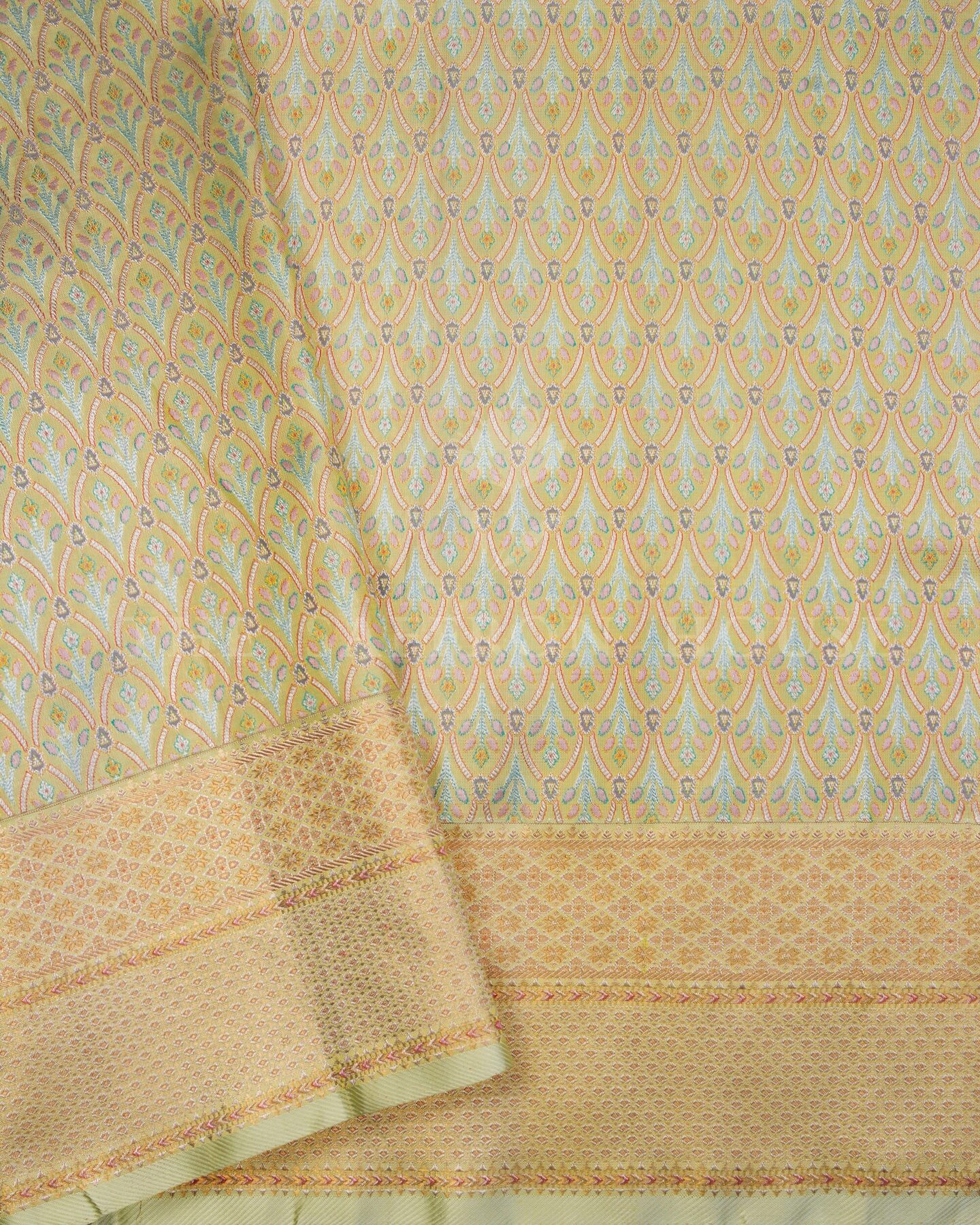 Yellow Kanjivaram Silk Saree – The Saffron House
