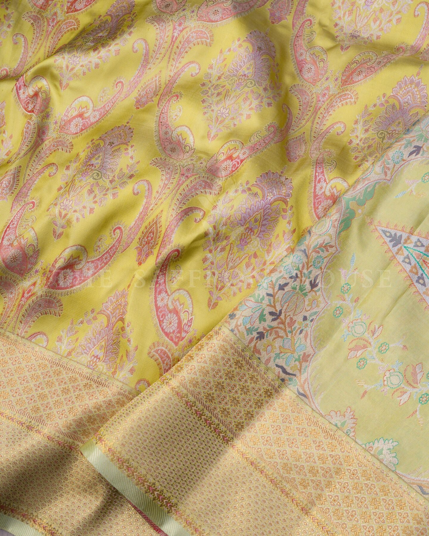 Yellow Kanjivaram Silk Saree – The Saffron House
