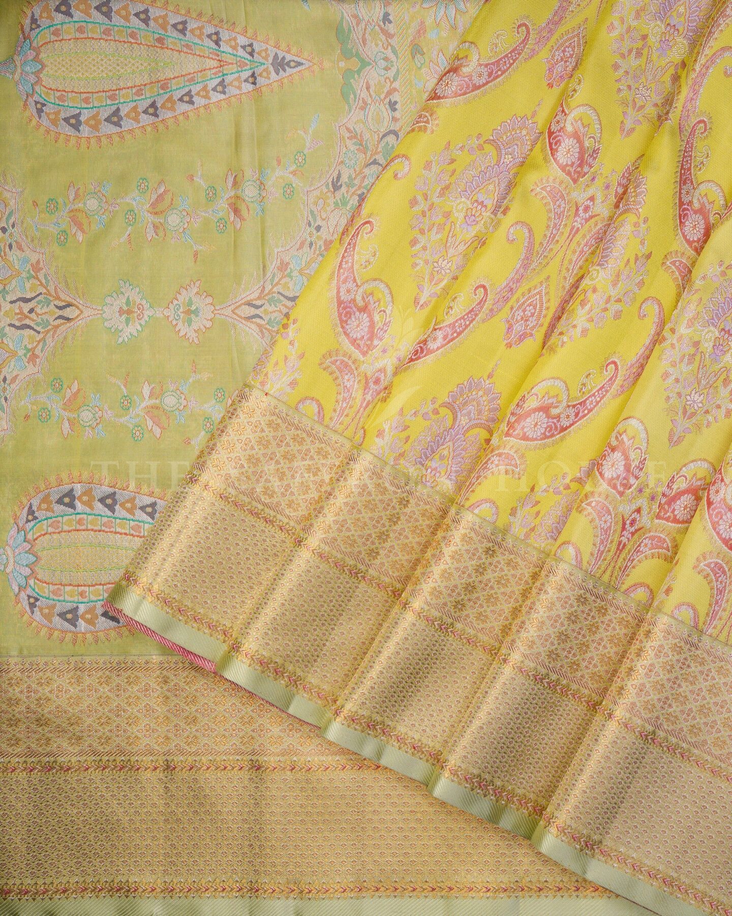 Yellow Kanjivaram Silk Saree