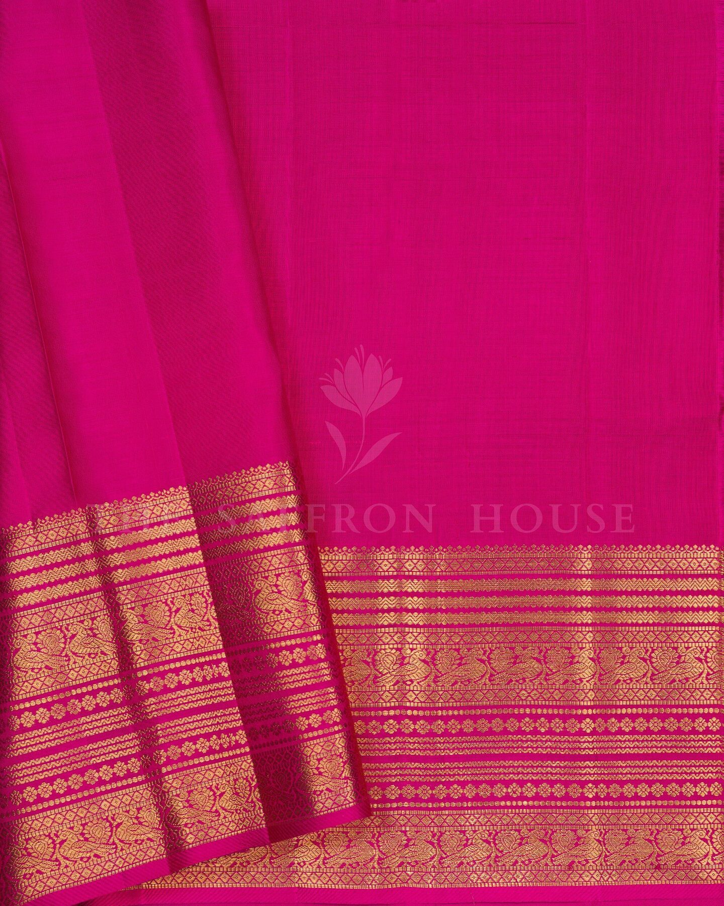 Magenta And Coral Pink Brocade Kanjivaram Silk Saree – The Saffron House