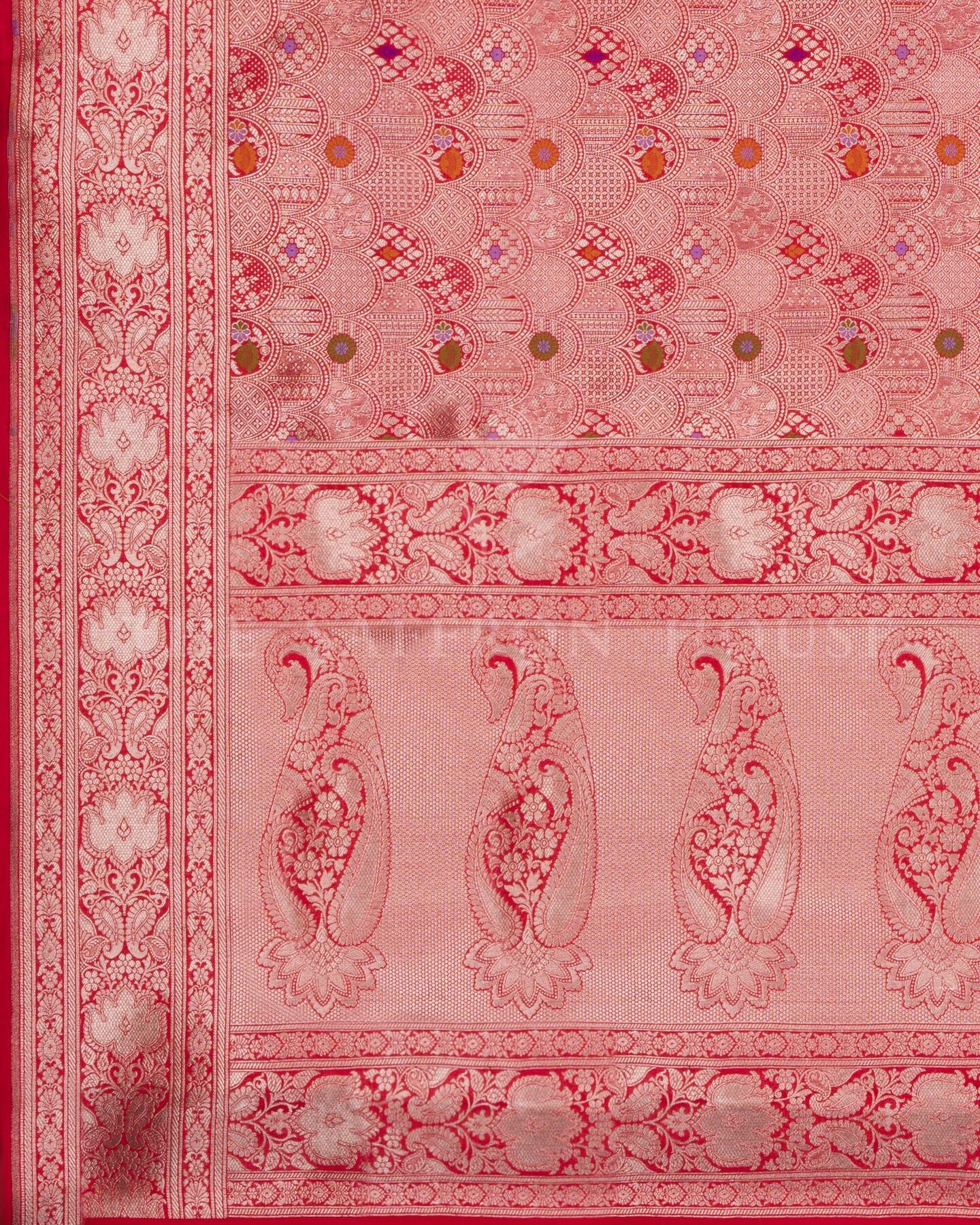 Red Katan Banarasi Silk Saree – The Saffron House