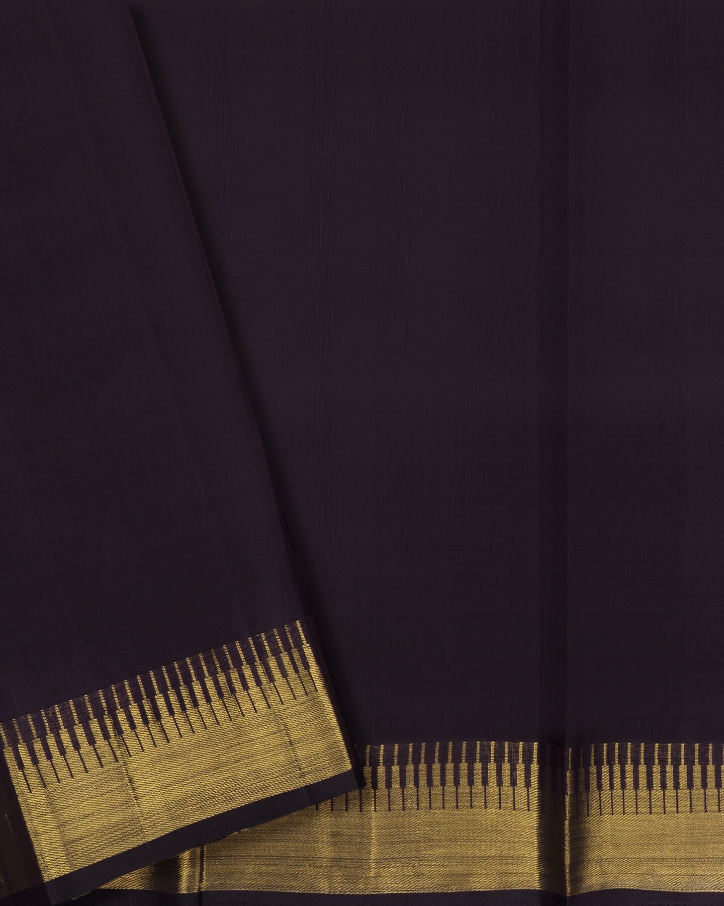 Dark Cocoa Kora Kanjivaram Silk Saree – The Saffron House