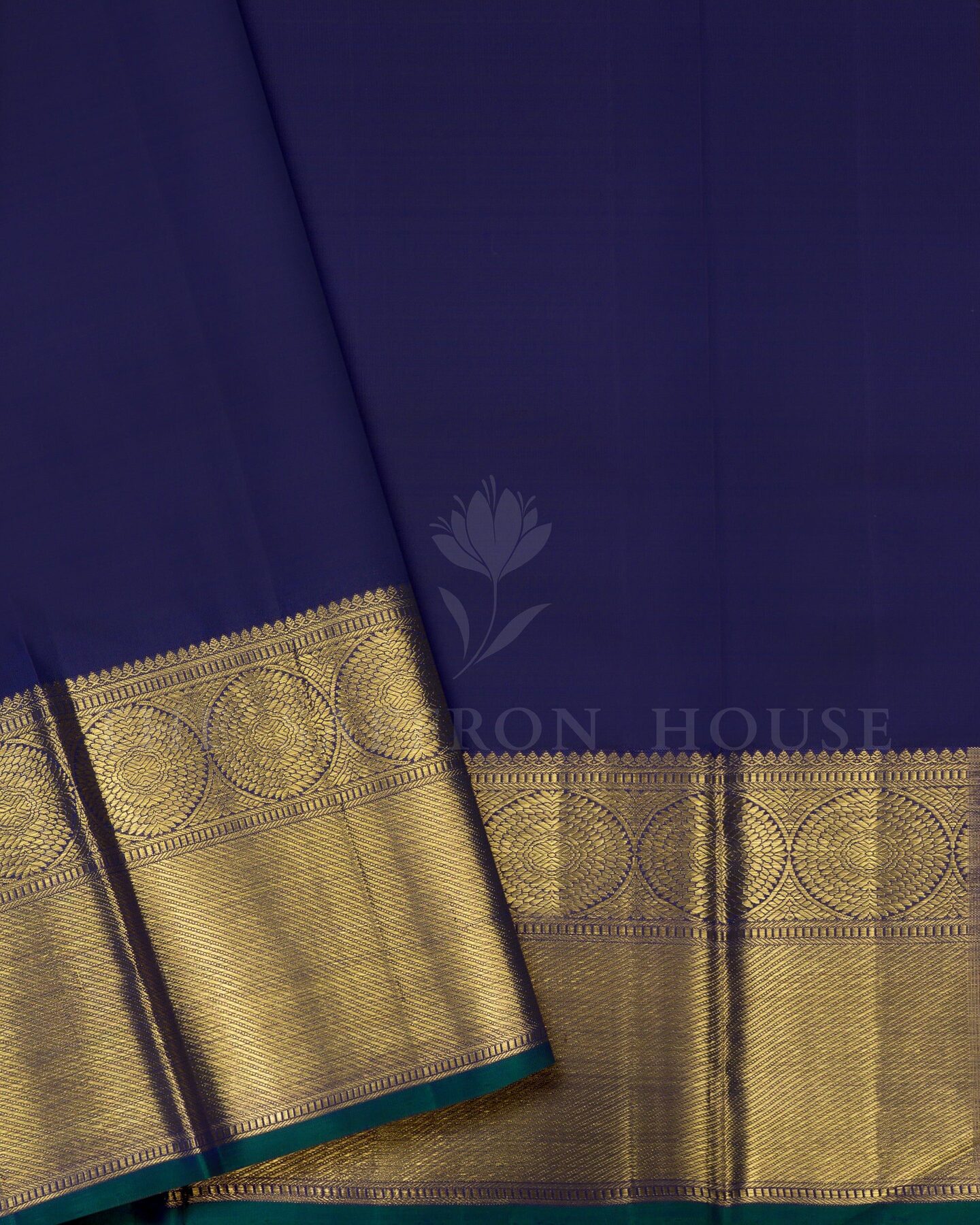 Pink And Midnight Blue Brocade Kanjivaram Silk Saree – The Saffron House