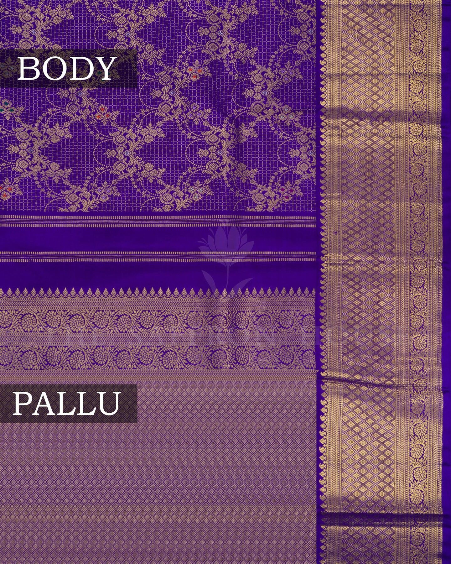 Violet Kattam Kanjivaram Silk Saree – The Saffron House