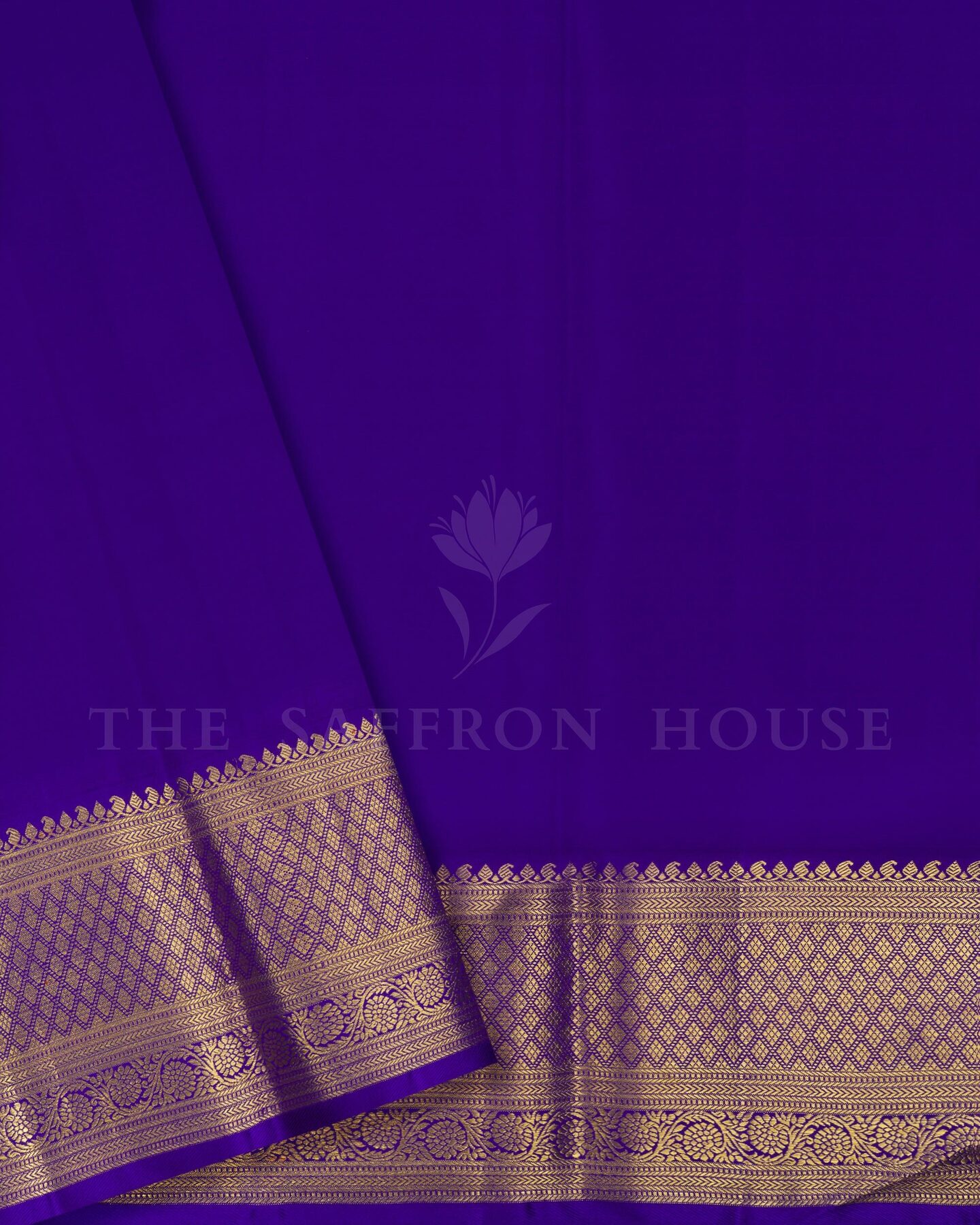 Violet Kattam Kanjivaram Silk Saree – The Saffron House