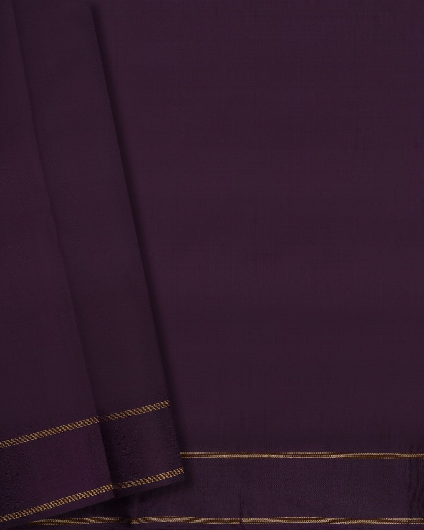 Midnight Wine Kora Kanjivaram Silk Saree – The Saffron House