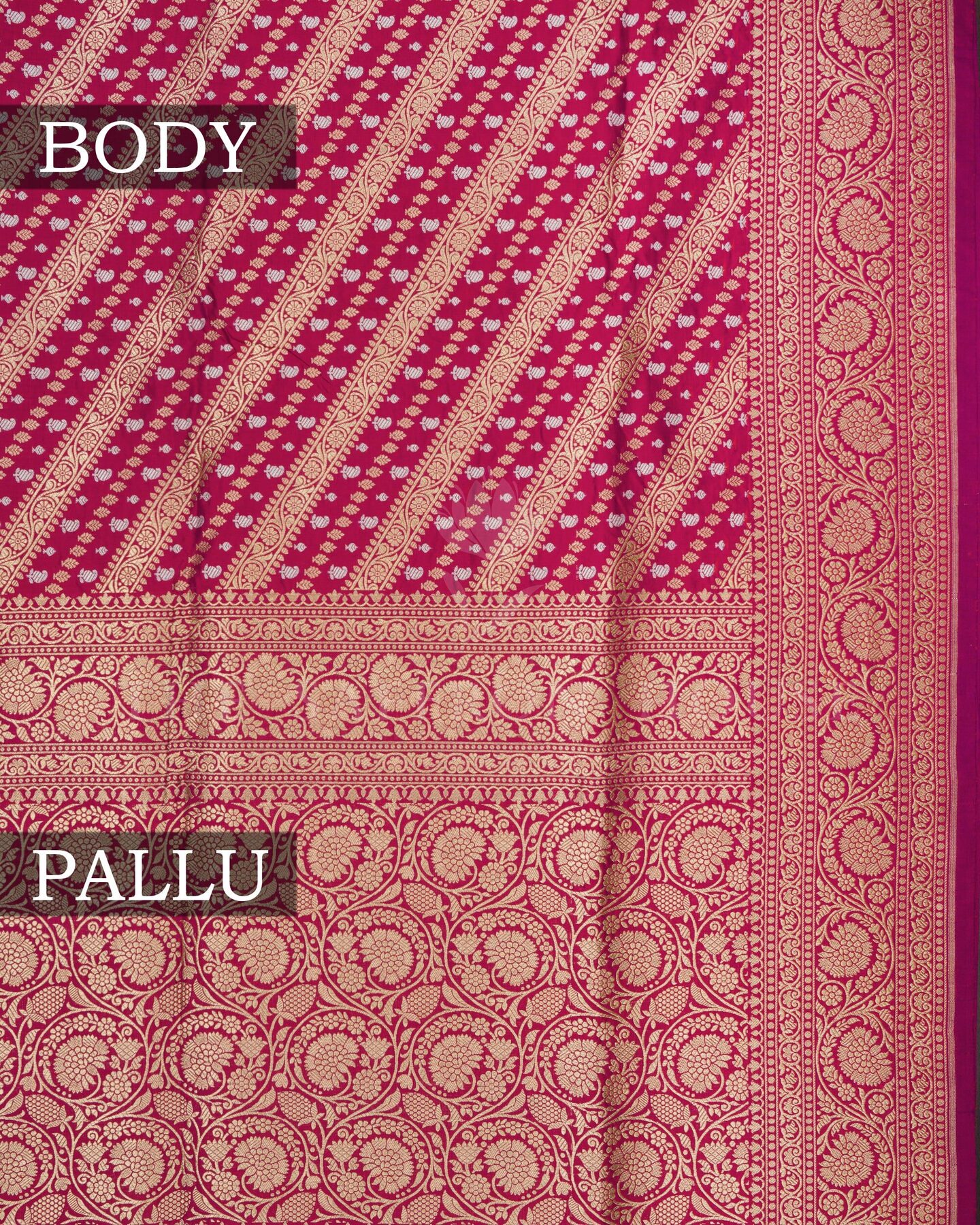 Magenta Banarasi Silk Saree – The Saffron House