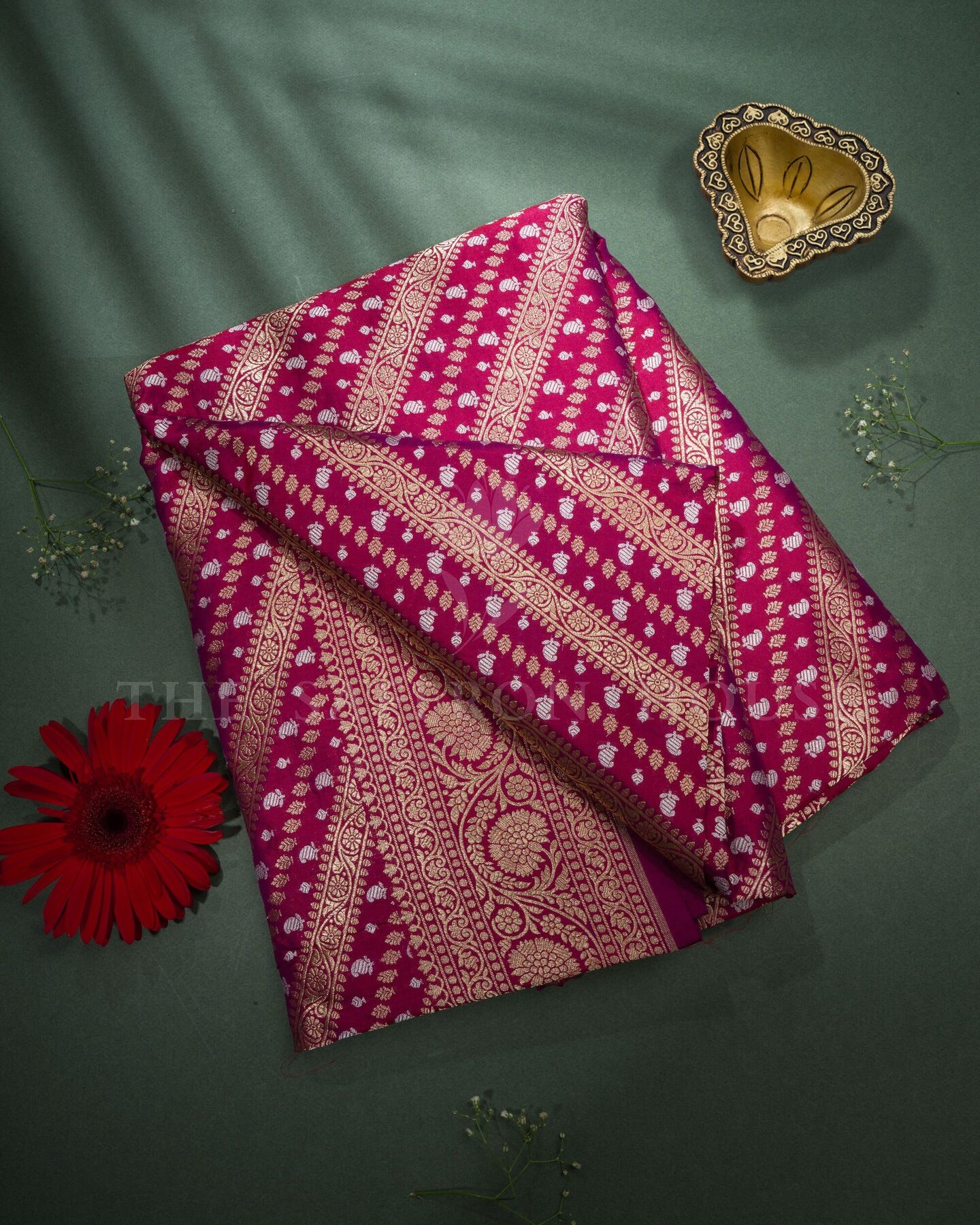 Magenta Banarasi Silk Saree