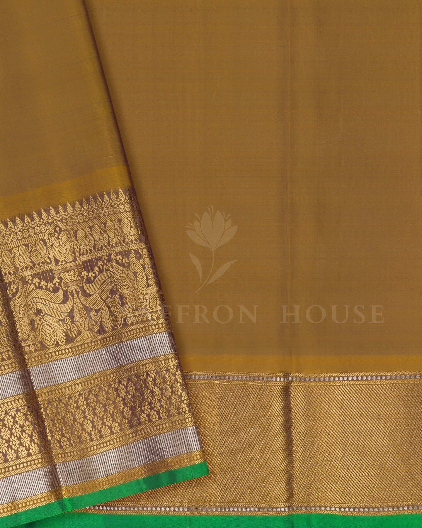 Purple And Antique Gold Kattam Kanjivaram Silk Saree – The Saffron House