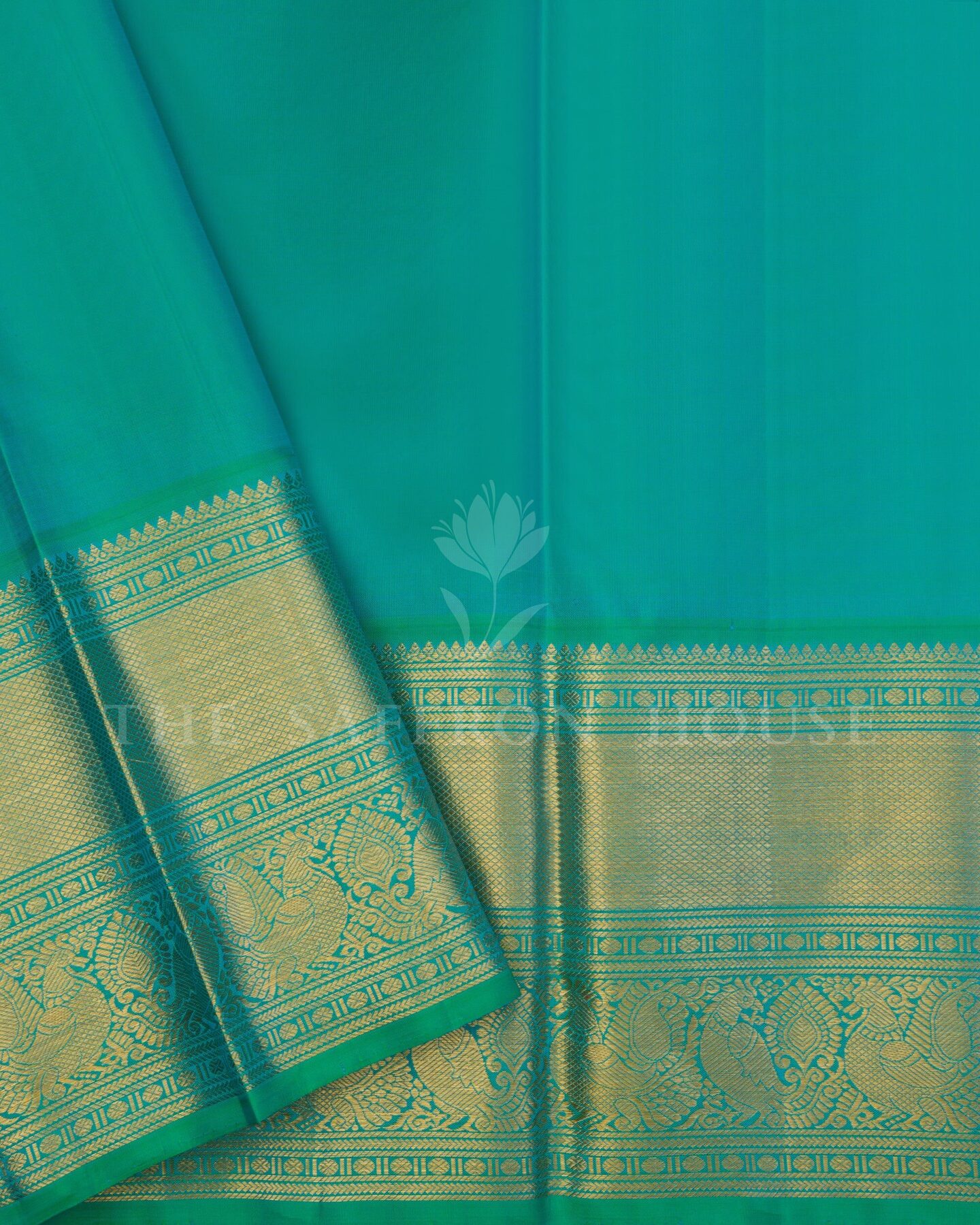 Pink And Sea Green Kanjivaram Silk Saree – The Saffron House