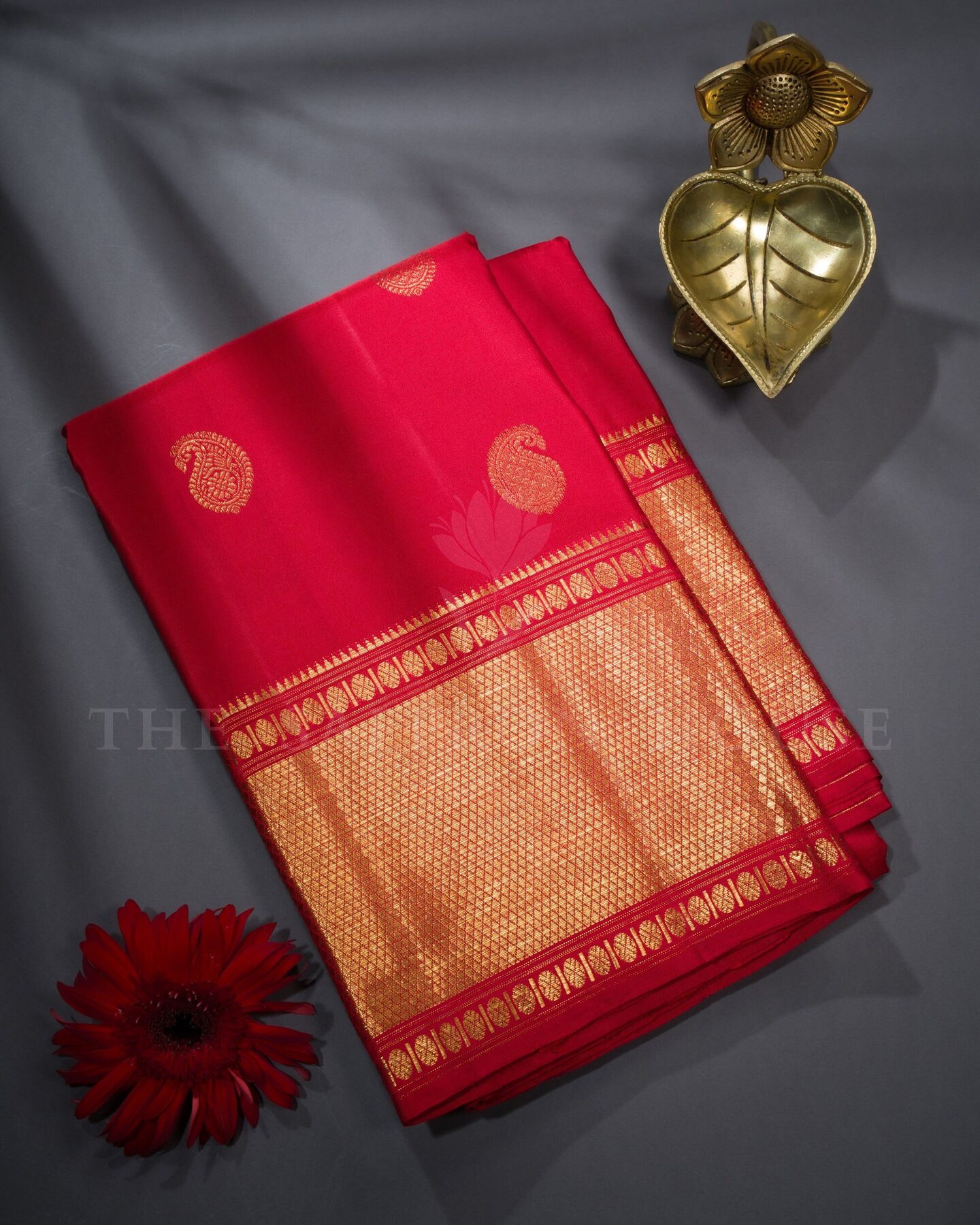 Red Brocade Kanjivaram Silk Saree
