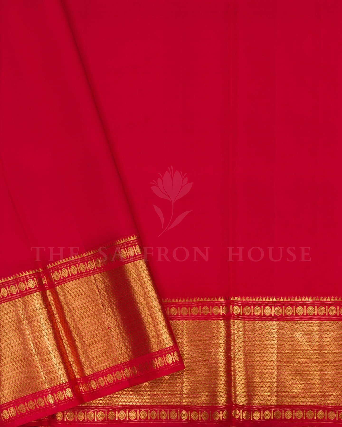 Red Brocade Kanjivaram Silk Saree – The Saffron House