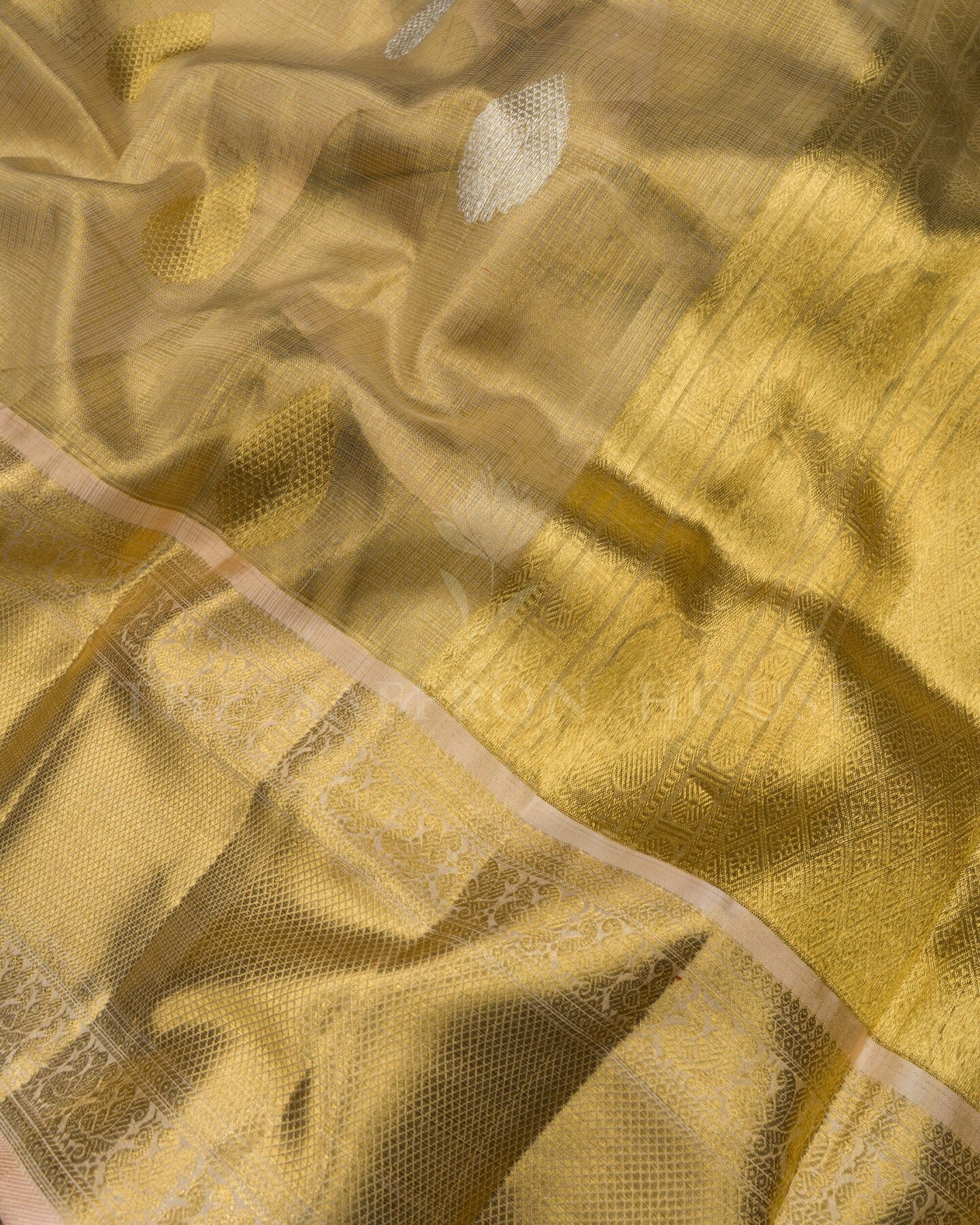 Antique Gold Tissue Kanjivaram Silk Saree – The Saffron House
