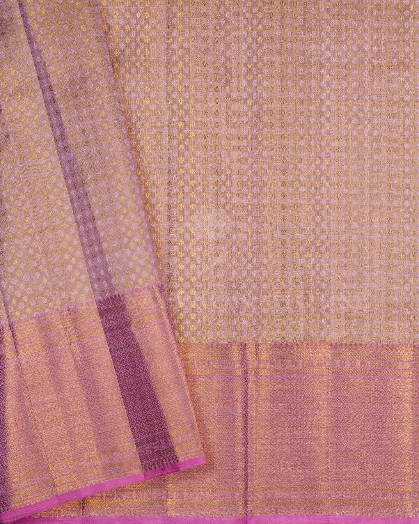 Antique Gold Bridal Tissue Kanjivaram Silk Saree – The Saffron House